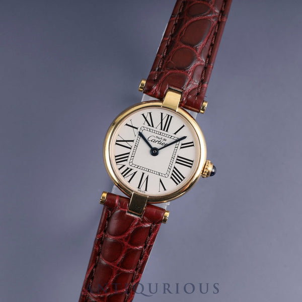 Cartier Must Vendome VLC SM W1005354 / 590004 Quartz Cal.90 SV925 Leather Genuine D-buckle (GP) Opalan dial Box Warranty (no date) Overhauled