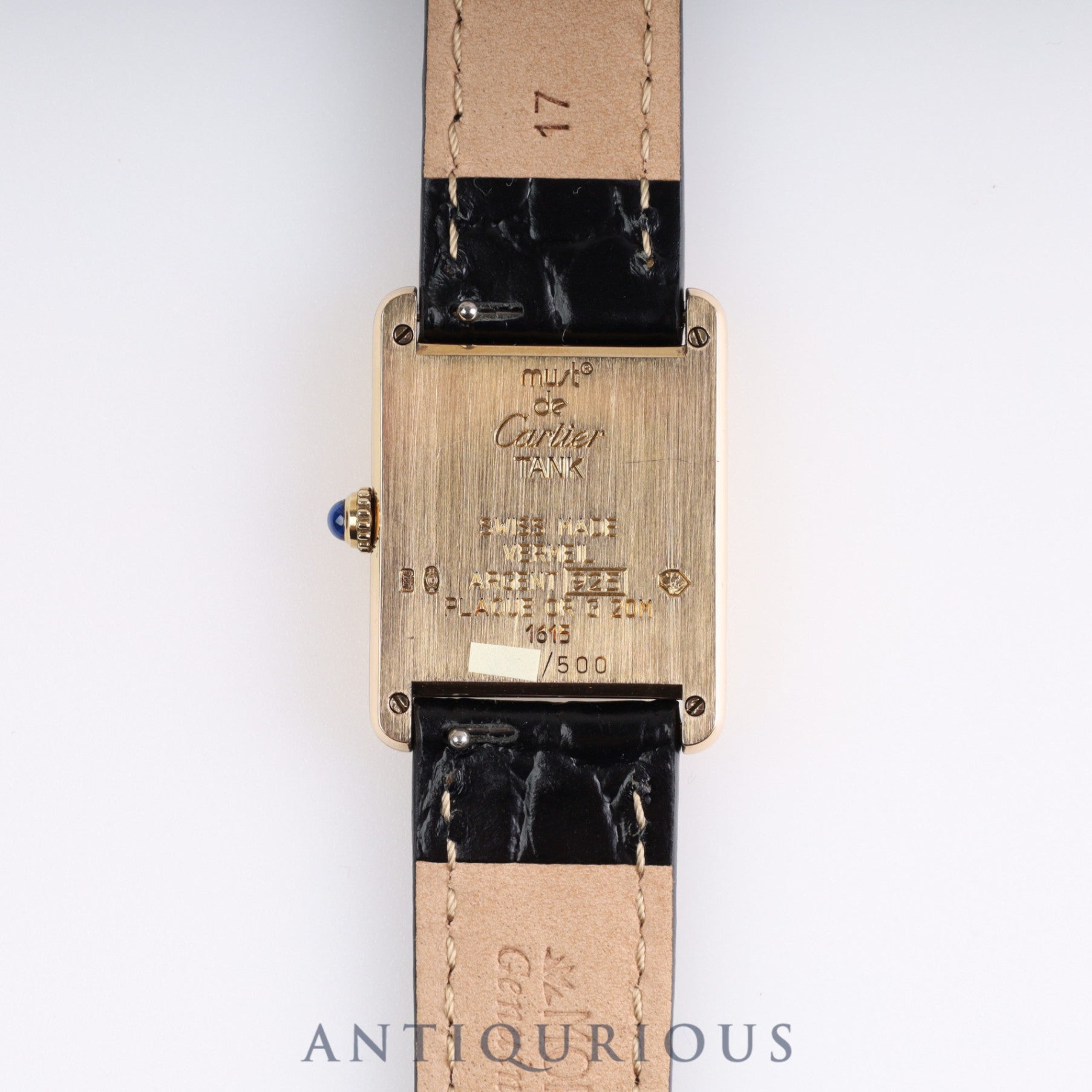 Cartier Must Tank LM QZ 500 pieces limited edition 1615 SV925 leather Arabic dial with box