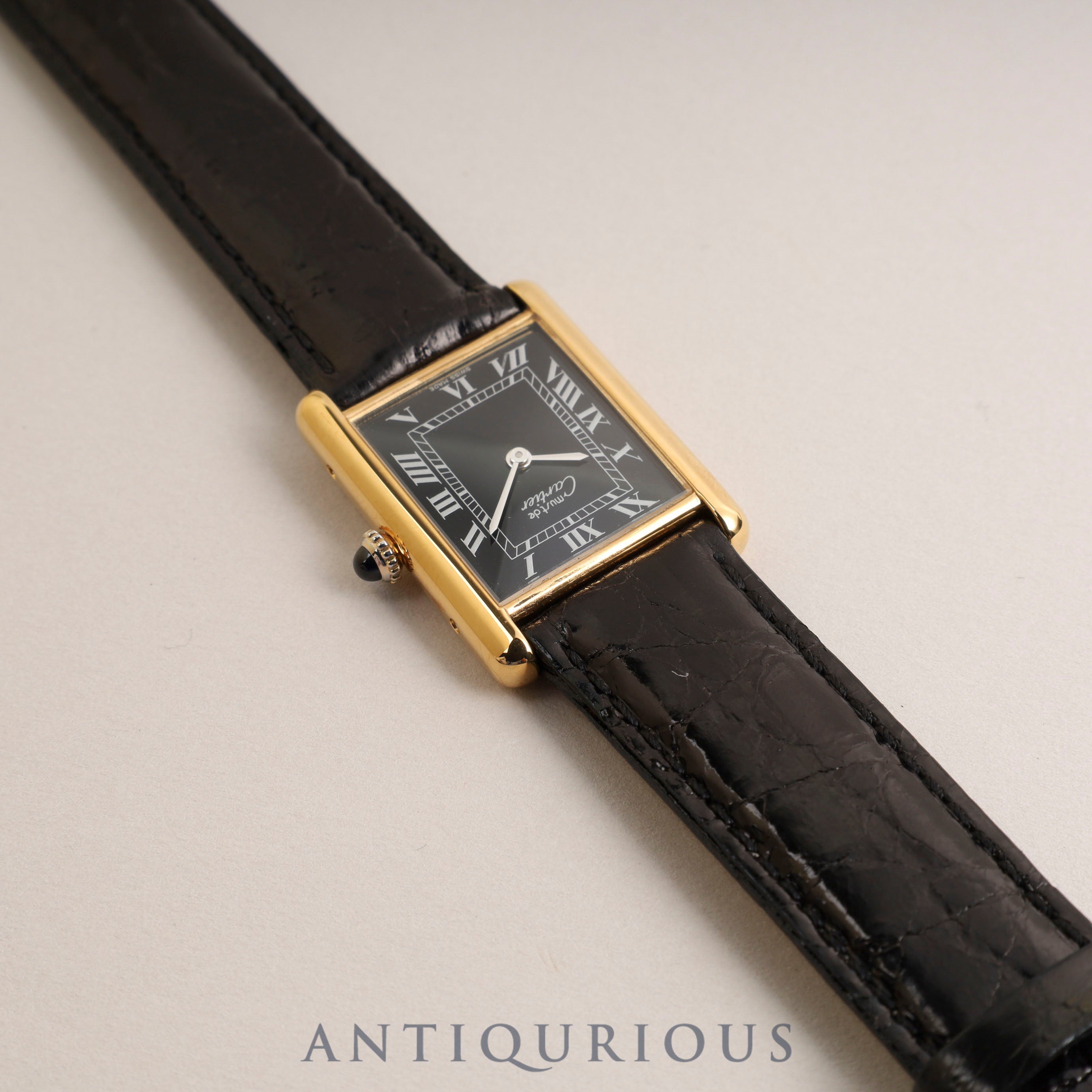 カルティエ マストタンク LM 手巻き ブラックローマン文字盤 新品仕上げ フルメンテナンス済み