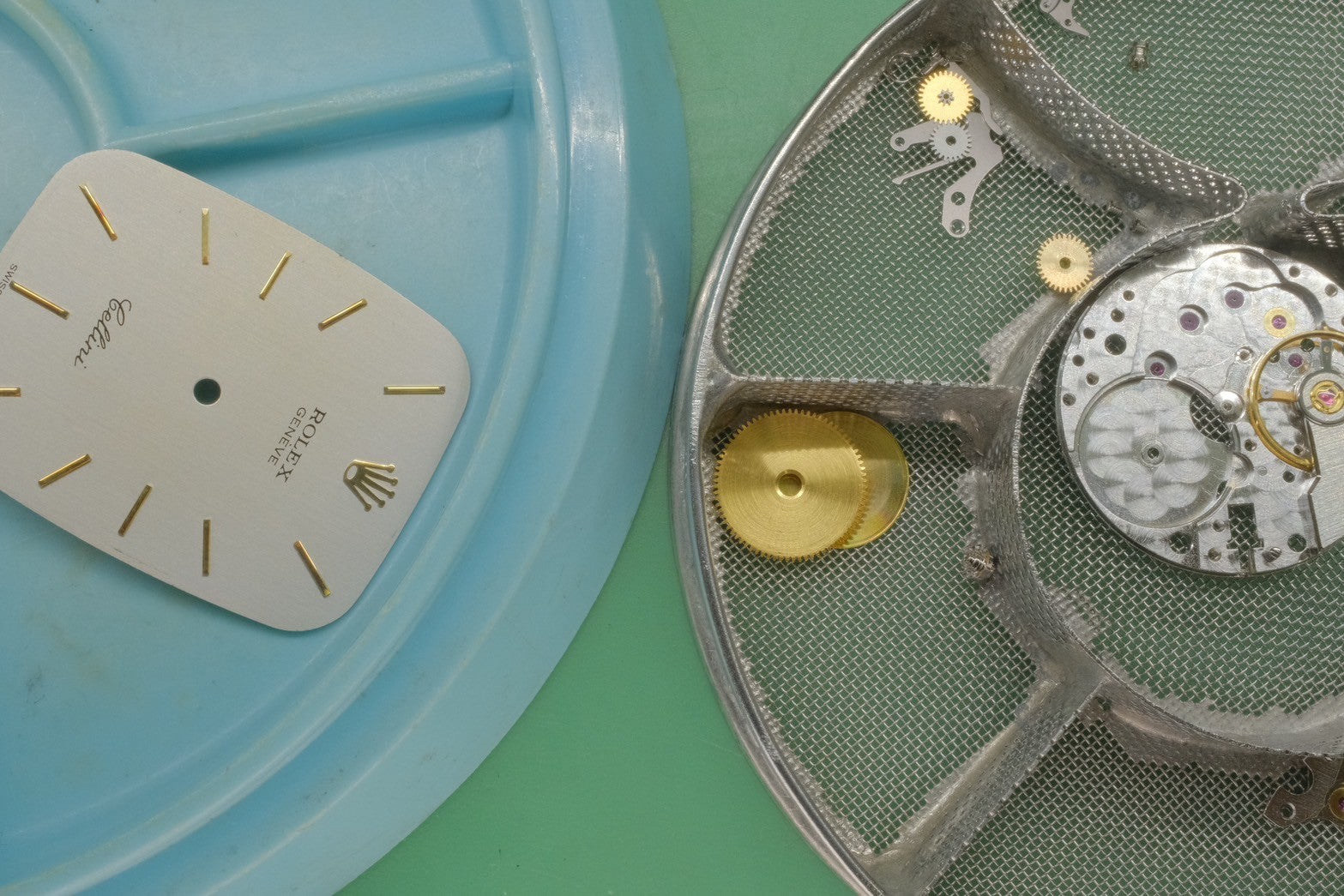 Rolex Cellini 4136 Manual winding Cal.1601 750 Leather Genuine buckle (GP) Silver dial No. 43 (1975) Overhauled