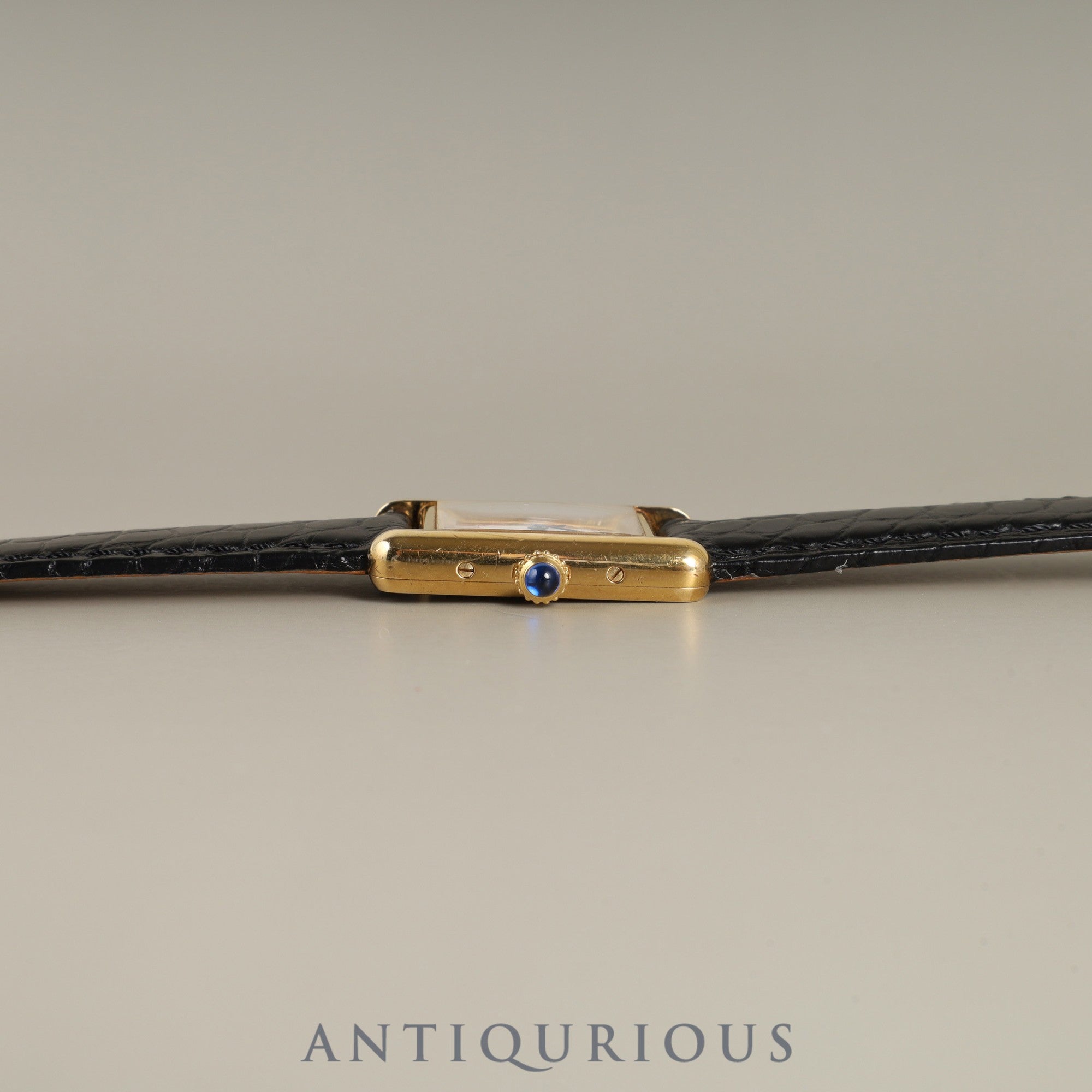 Cartier Must Tank SM 5057001 Quartz Cal. 057 SV925 Leather Strap with Genuine GP Buckle, Trinity Dial, Box, Dust Bag, Booklet, Warranty Card (1995) Overhauled