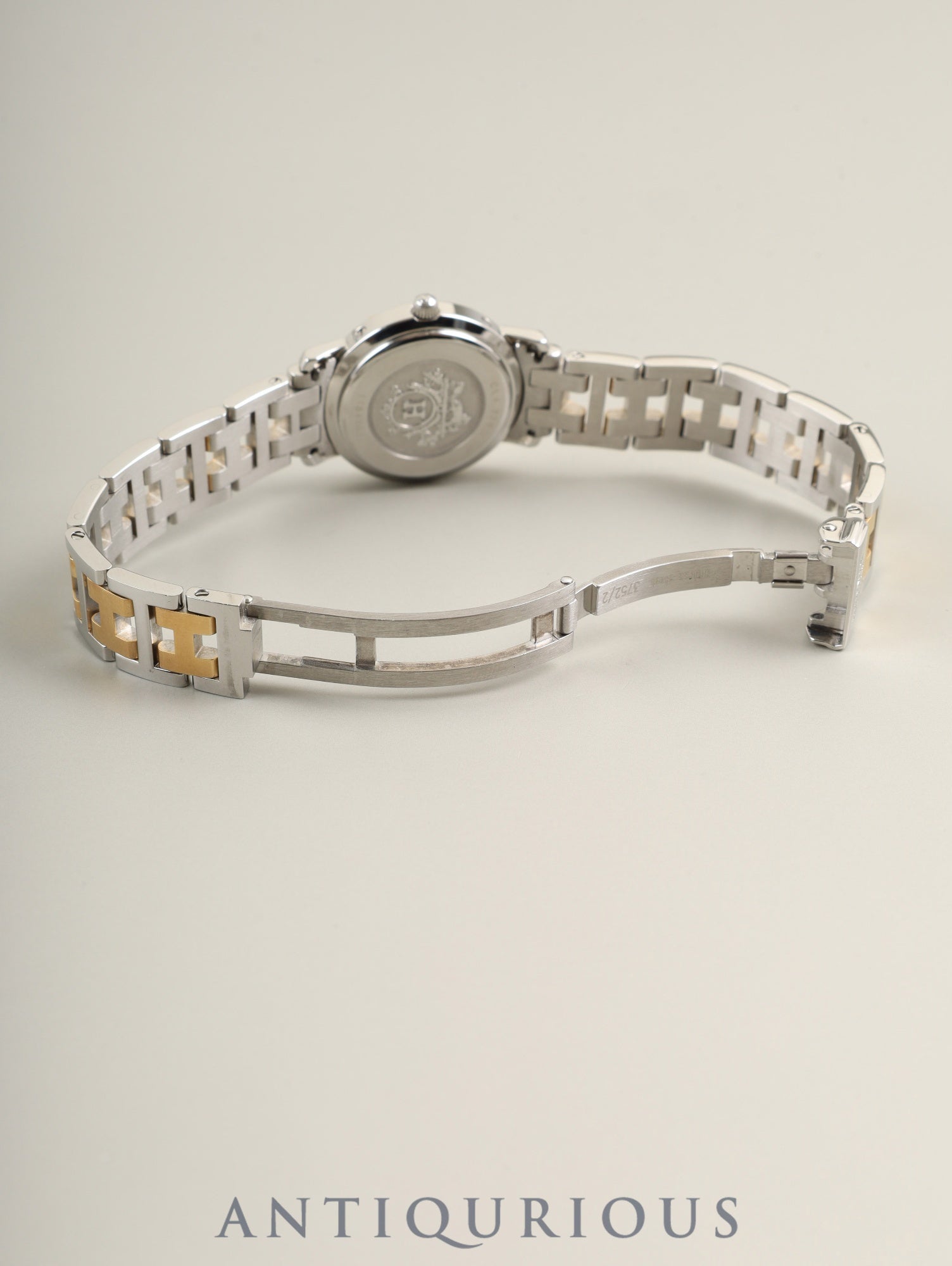 Hermès Clipper CL4.220 Quartz Cal.- SS/GP SS/GP Ivory Dial Box Warranty (1998) Overhauled