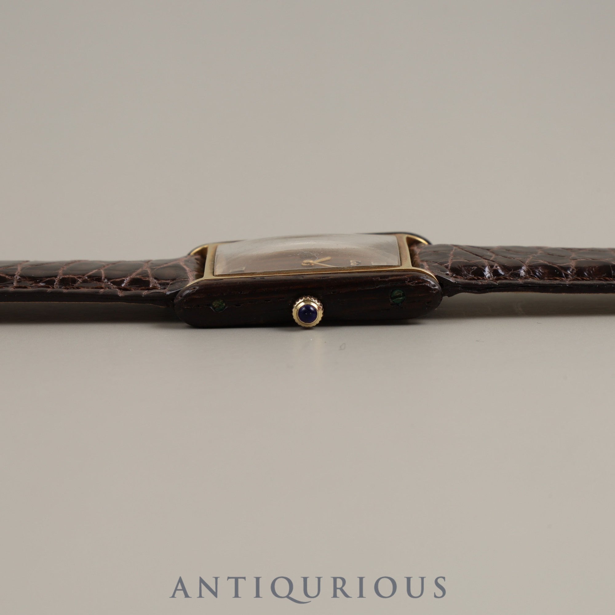 Cartier Organic Tank Wood 21611 Manual winding Cal.78-1 GP Leather Wood dial Made between 1975 and 1976 Limited to 3,000 pieces at Cartier boutiques