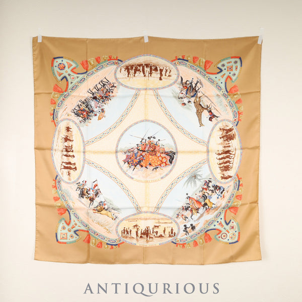 エルメス スカーフ カレ90 プール族の騎手 SILK100%