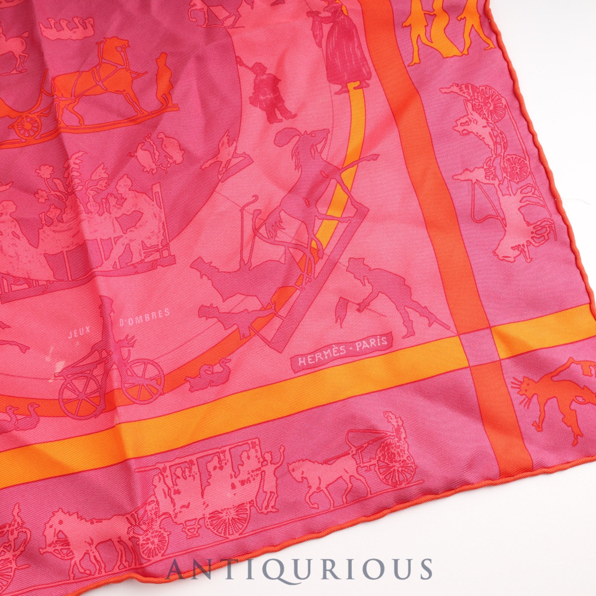 エルメス スカーフ カレ45 JEUX D'OMBRES SILK100%
