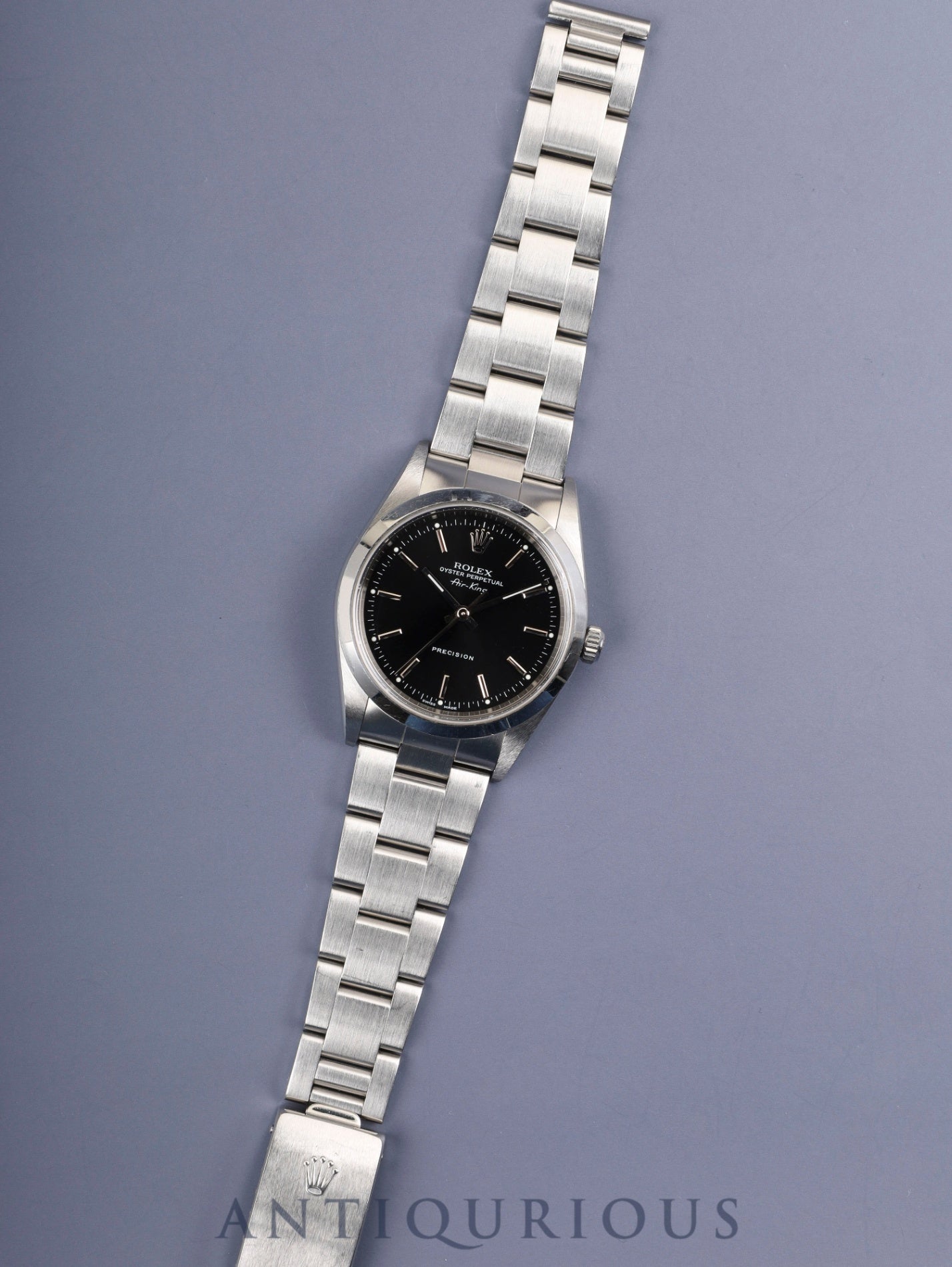 Rolex Air-King 14000 Automatic Caliber 3130 Stainless Steel Black Dial Y Series (2002) Warranty Card Box Tag Booklet Case Overhauled