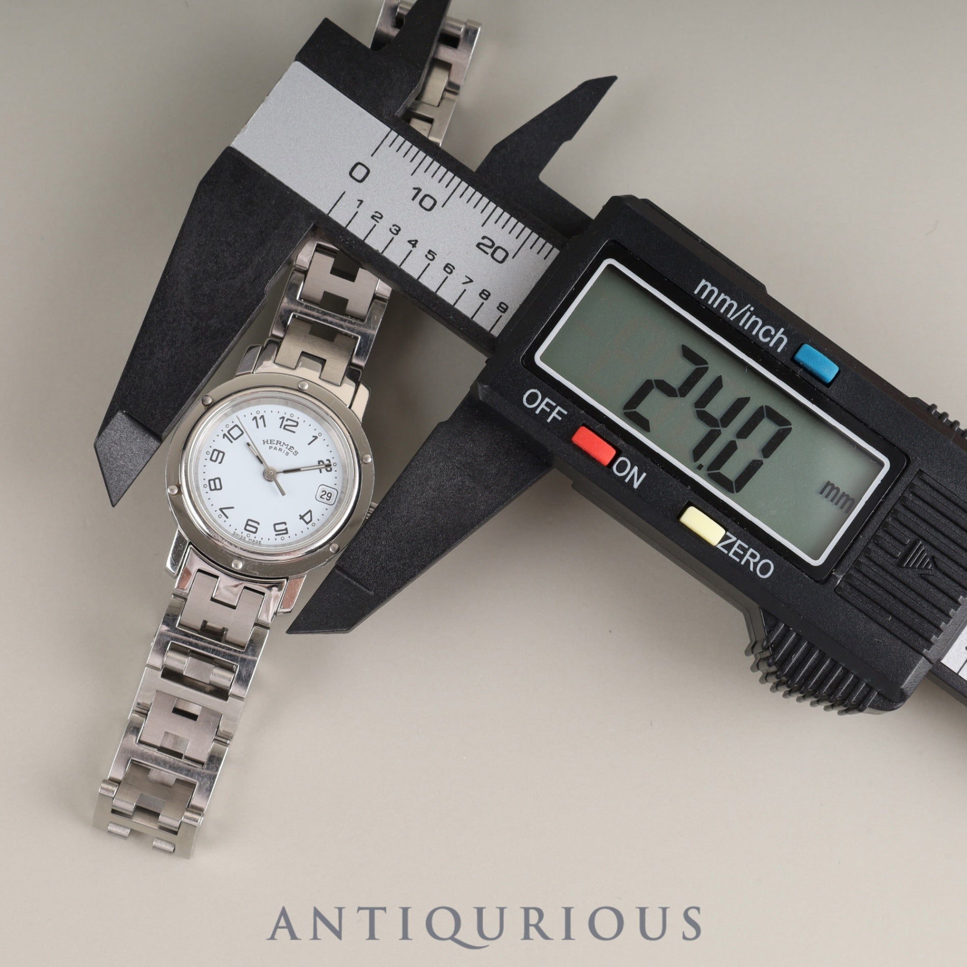 Hermes Clipper CL4.210 Quartz SS SS White Arabic Dial Overhauled