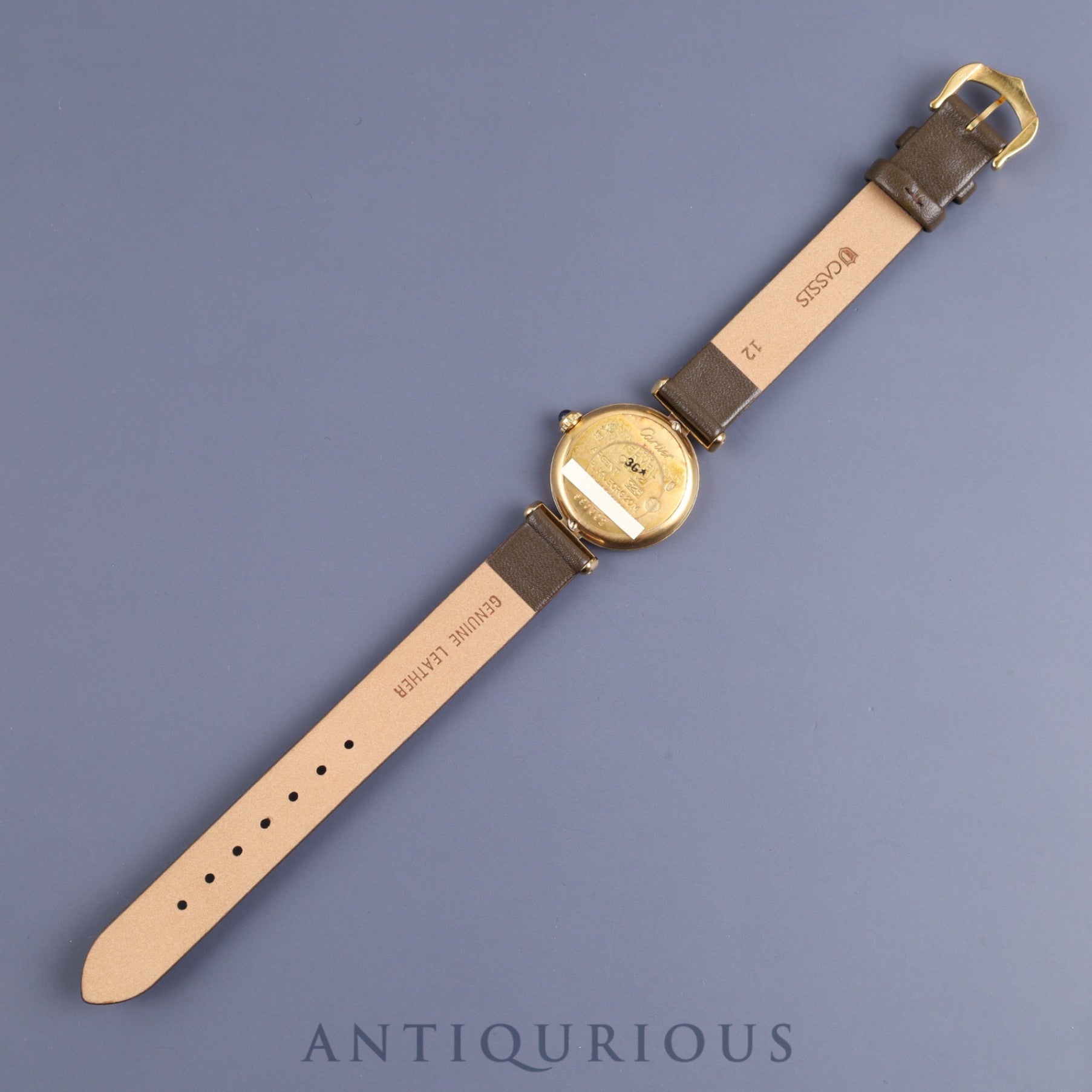 カルティエ マストコリゼ 590002 クォーツ SV925 革 純正尾錠(GP)アイボリーローマン文字盤 1980年代半ば~1994年頃 オーバーホール済み