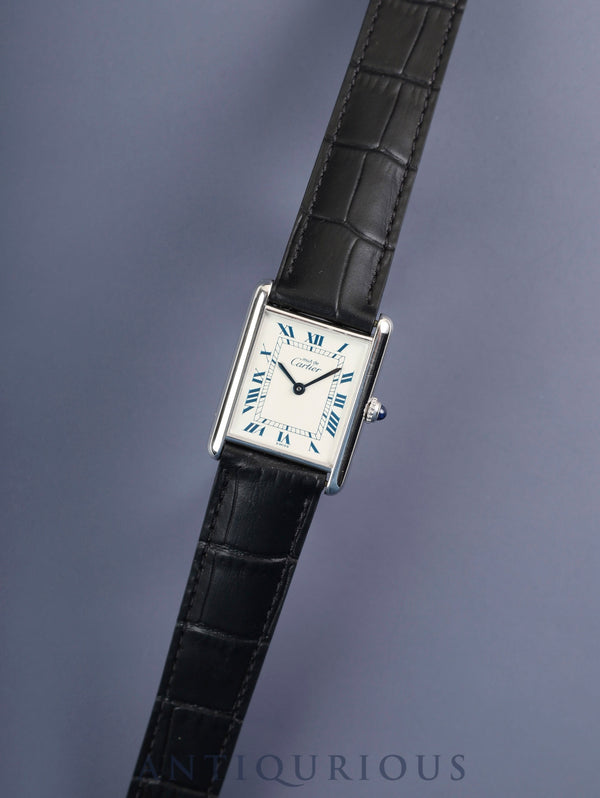 カルティエ マストタンク LM 6900006 / W1001465 クォーツ Cal.690 SV925 革 純正Dバックル(SS) ホワイトローマン文字盤 箱 冊子 保証書(1995年) オーバーホール済み 新品仕上げ済み