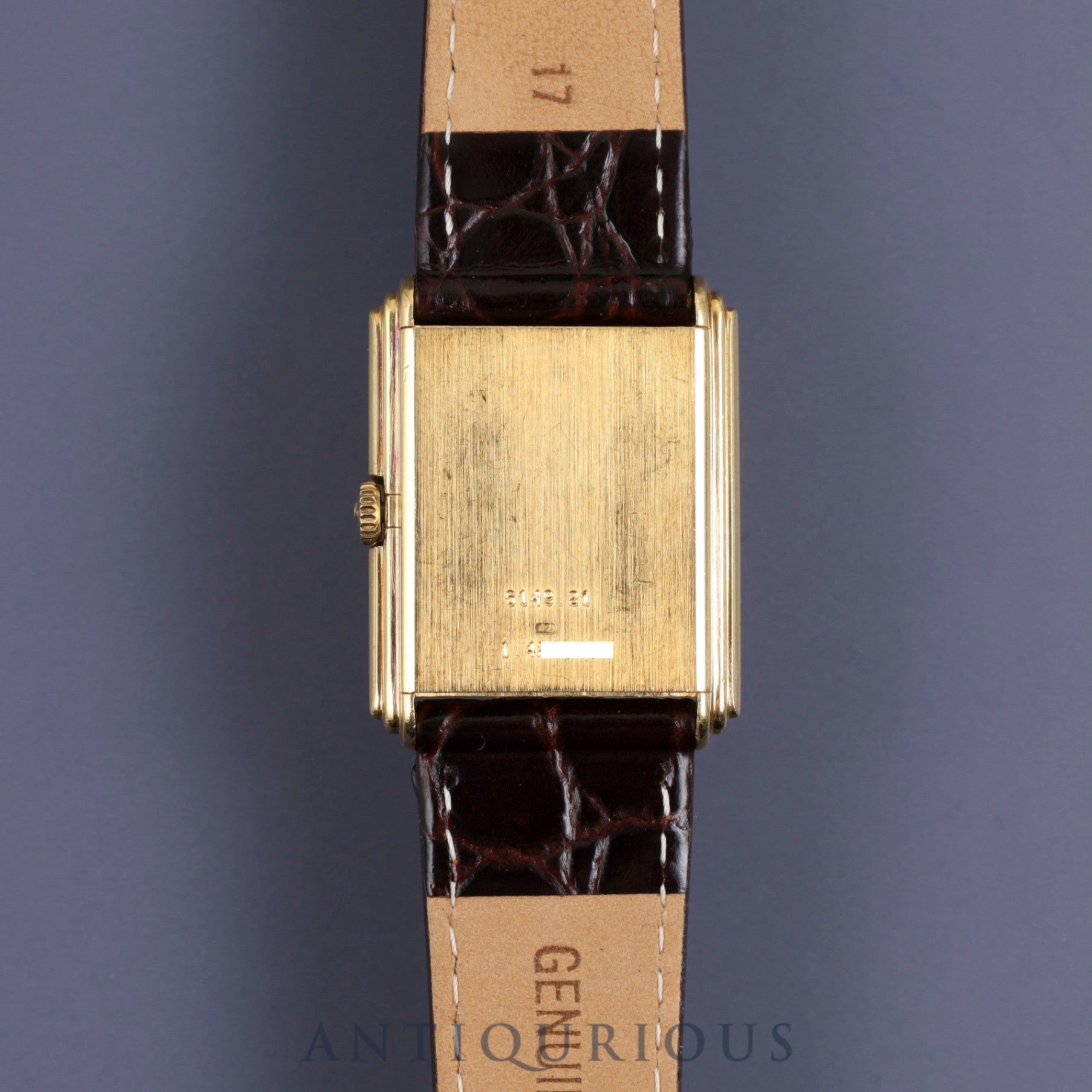 Jaeger-LeCoultre Rectangular 6149.21 Manual winding 750YG Leather Aftermarket buckle (GP) Gold dial Overhauled