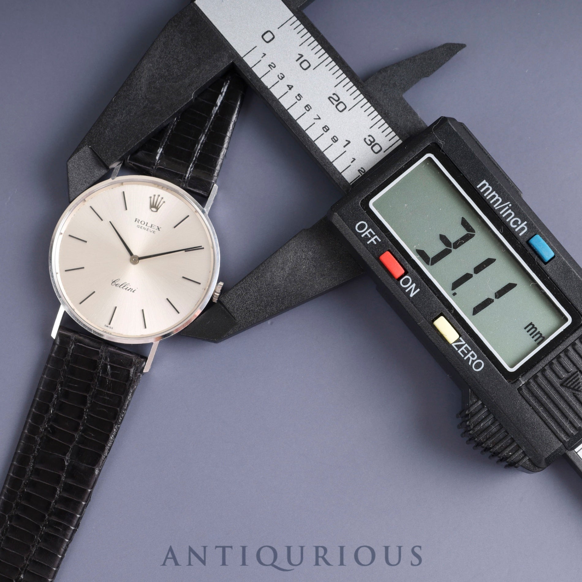 Rolex Cellini 3833 Manual winding Cal.1600 750 Leather Genuine buckle (GP) Silver dial No. 28 (1969) Box, booklet, warranty card Overhauled