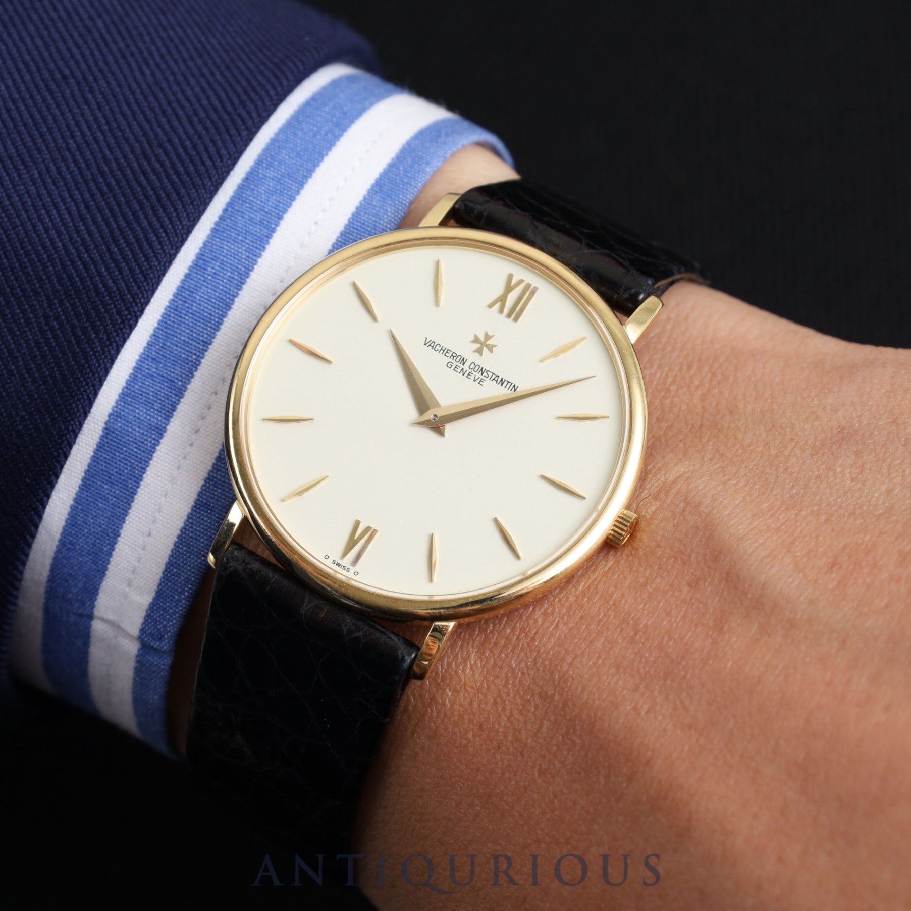 ヴァシュロン・コンスタンタン パトリモニー 33060 手巻き Cal.1003/1 750 革 純正尾錠(750)アイボリー文字盤 ケース裏彫りあり オーバーホール済み