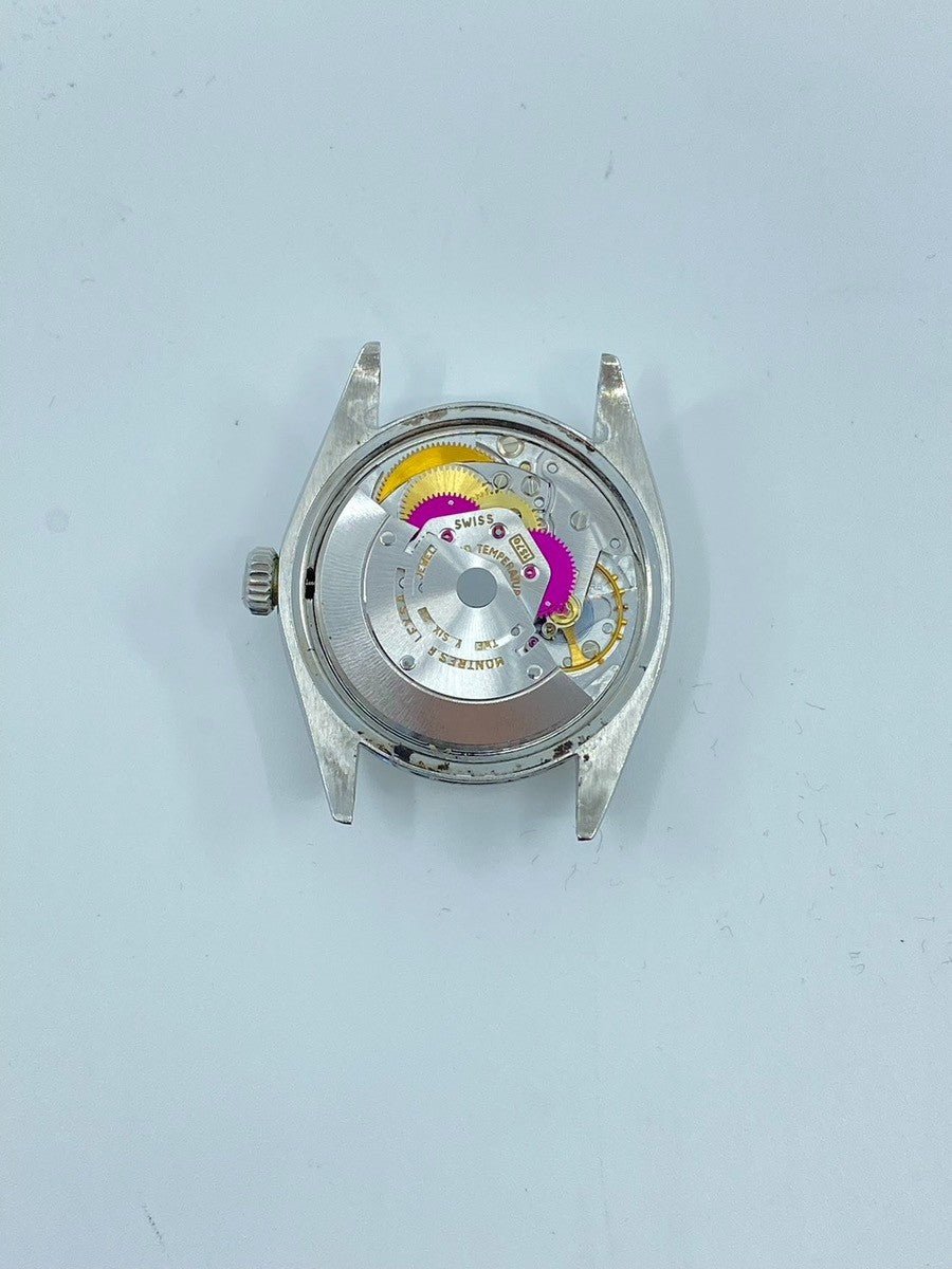 Rolex Oyster Perpetual Date 1500 Automatic Caliber 1570 Stainless Steel Silver Dial No. 25 (1968) Chronometer Certificate Booklet Overhauled