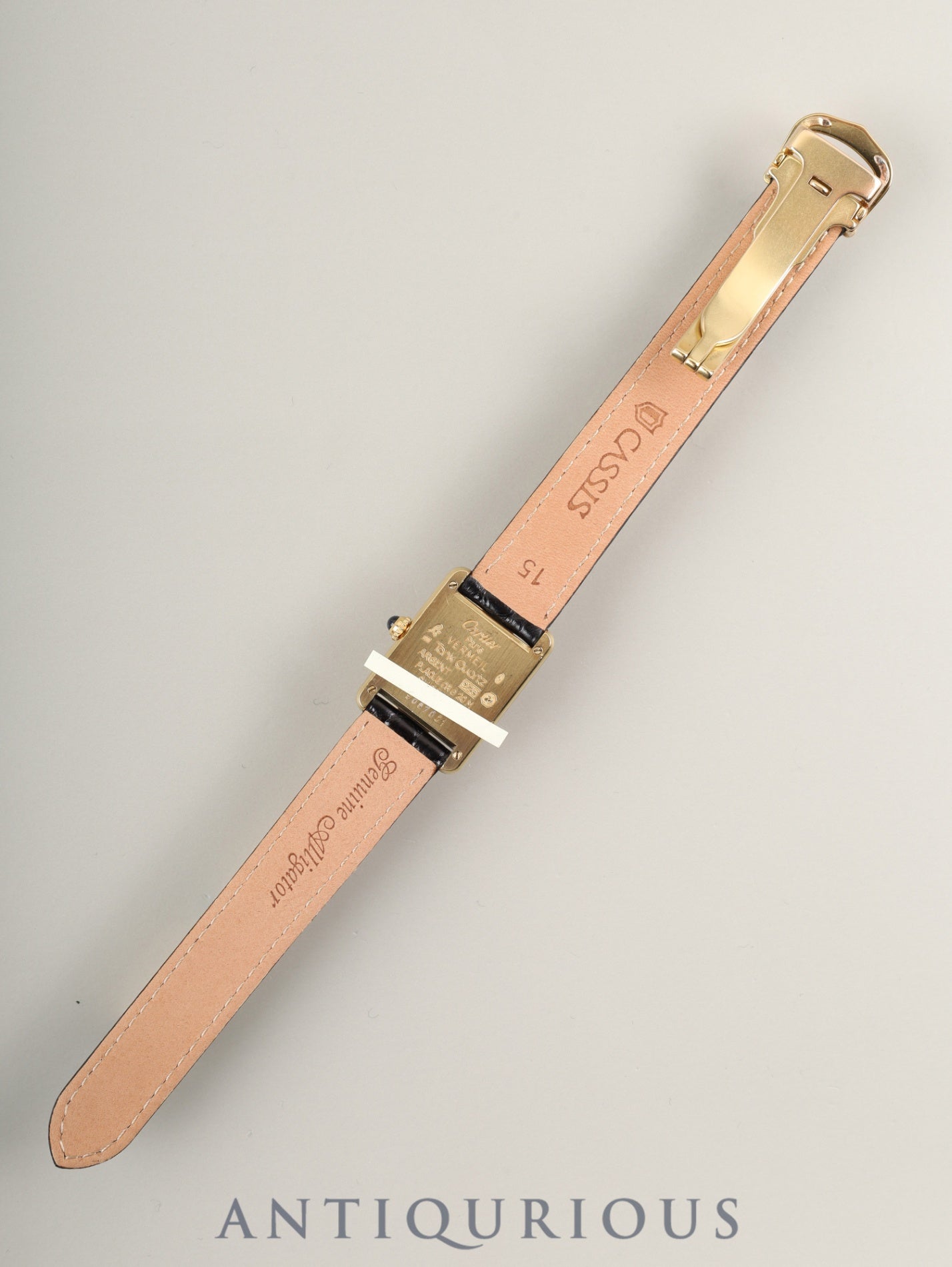 カルティエ マストタンク SM 5057001 クォーツ Cal.057 SV925 革 純正Dバックル(GP) オパラン文字盤 1982年頃〜1995年頃 オーバーホール済み