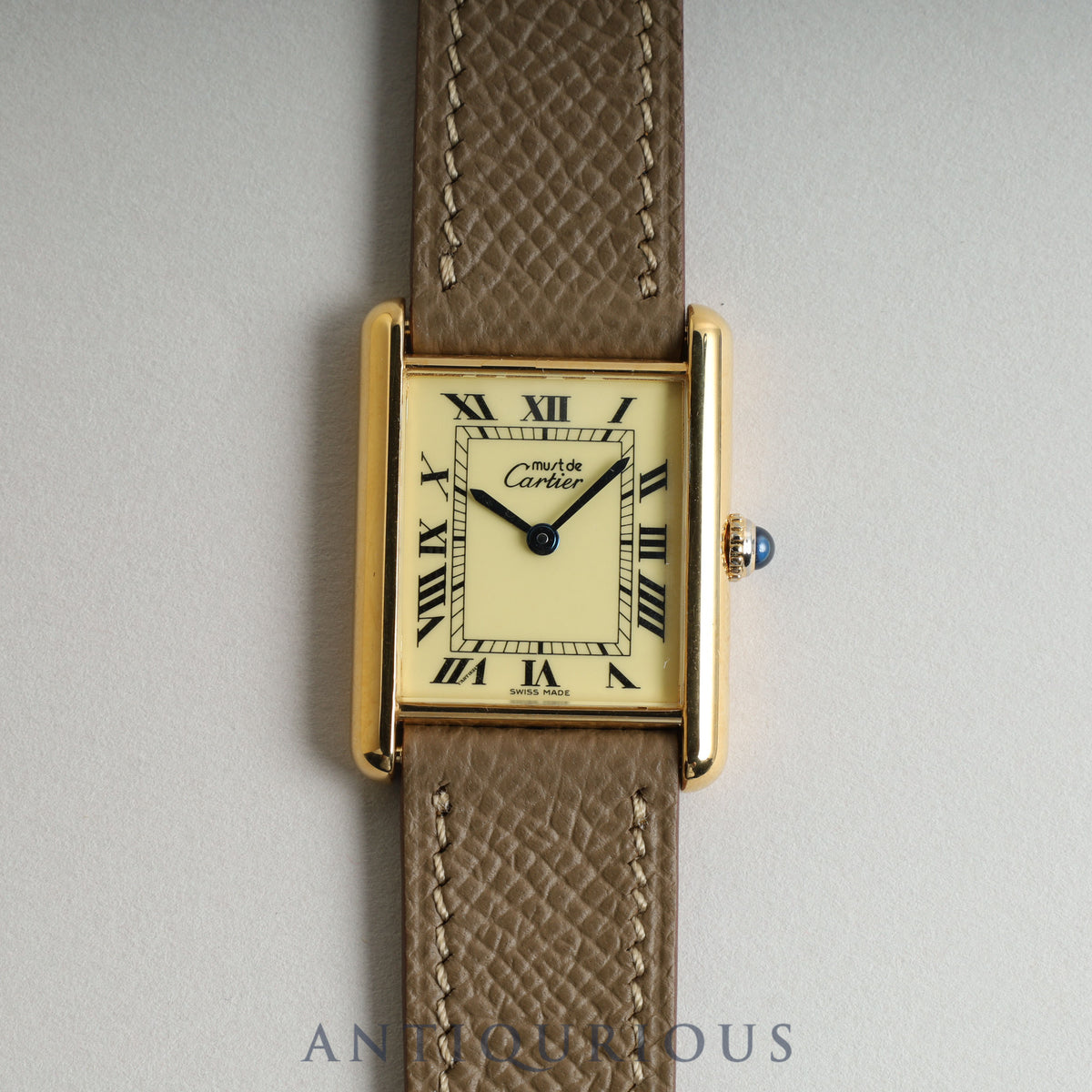 Cartier Must Tank LM Ivory Dial Newly Finished Complete Service in July 2023