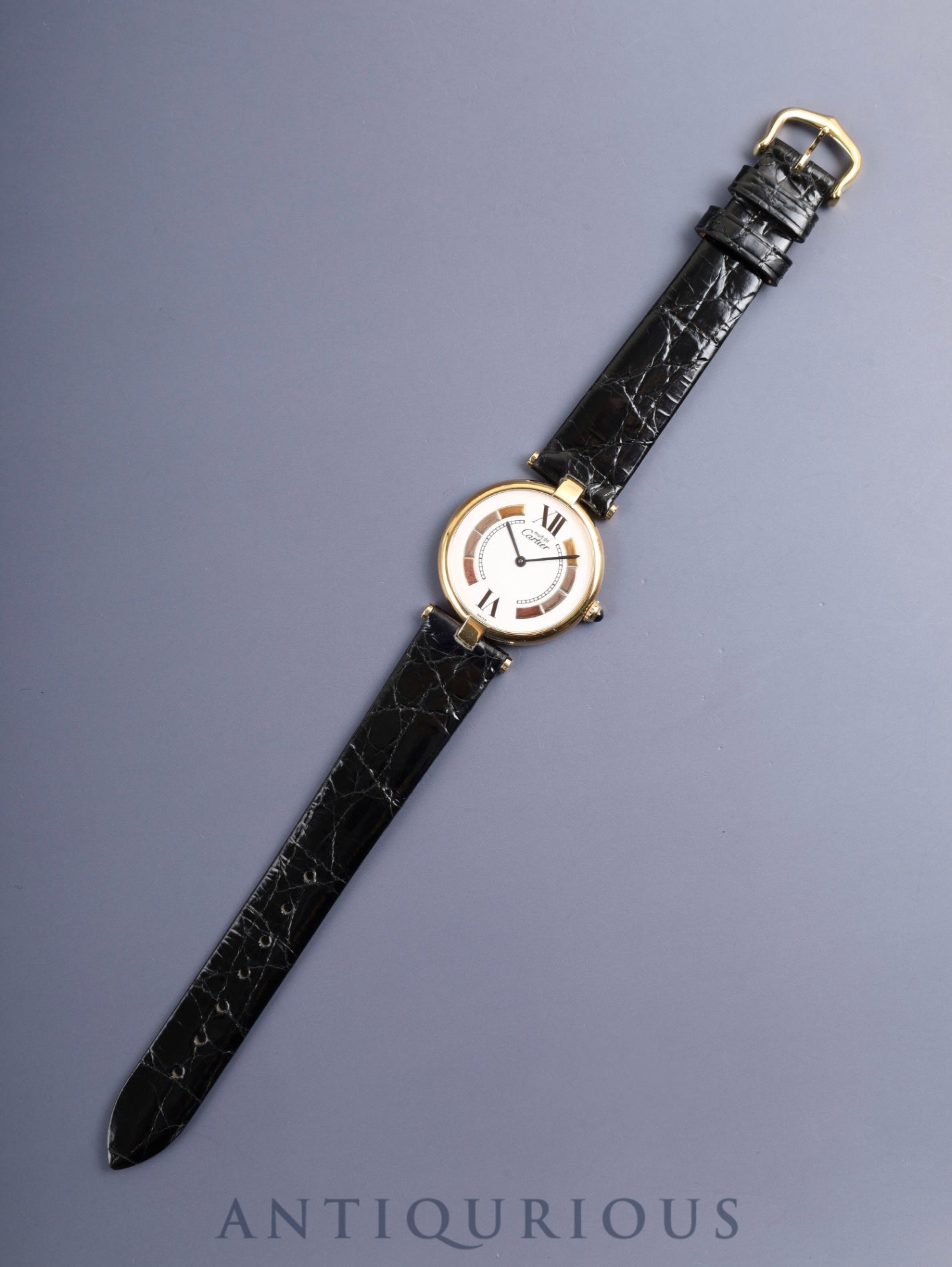 カルティエ マスト ヴァンドーム VLC LM W1006454 / 590003 クォーツ Cal.90 SV925 革 純正尾錠(GP) サイドトリニティ文字盤 オーバーホール済み