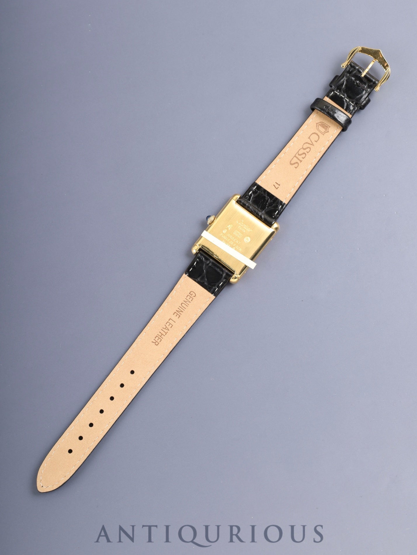 カルティエ マストタンク LM 6 手巻き Cal.78-1 SV925 革 純正ピンバックル(GP)アイボリーローマン文字盤(SWISS表記)オーバーホール済み 新品仕上げ済み
