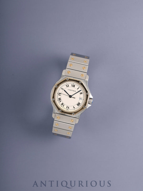 カルティエ サントス オクタゴン LM W2001583 / 187902 クォーツ Cal.687 SS×YG SS×YG アイボリーローマン文字盤 オーバーホール済み