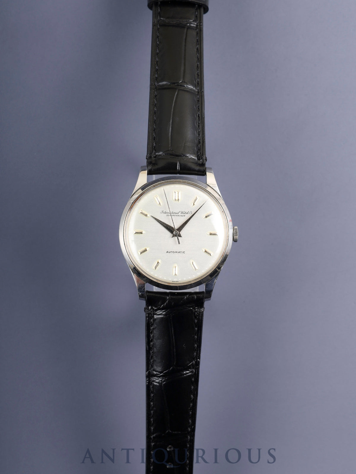 IWC オールドインター 自動巻き Cal.853 SS 革 社外尾錠(SS) シルバー文字盤 オーバーホール済み アイダブリュシー