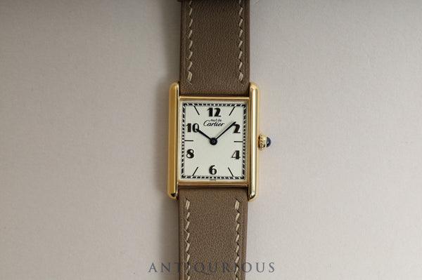 Cartier Must Tank LM QZ Flying Arabic Dial 590005 with Box