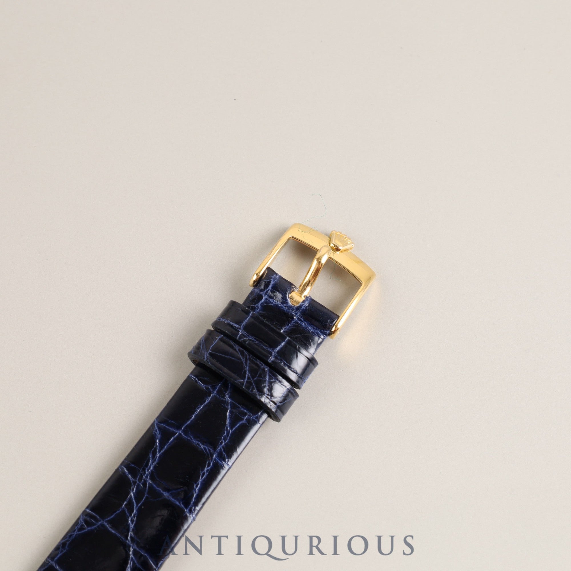 Rolex Cellini 3807 Manual winding Cal.1600 YG Leather Genuine buckle (GP) Blue dial No. 27 (1969) Overhauled