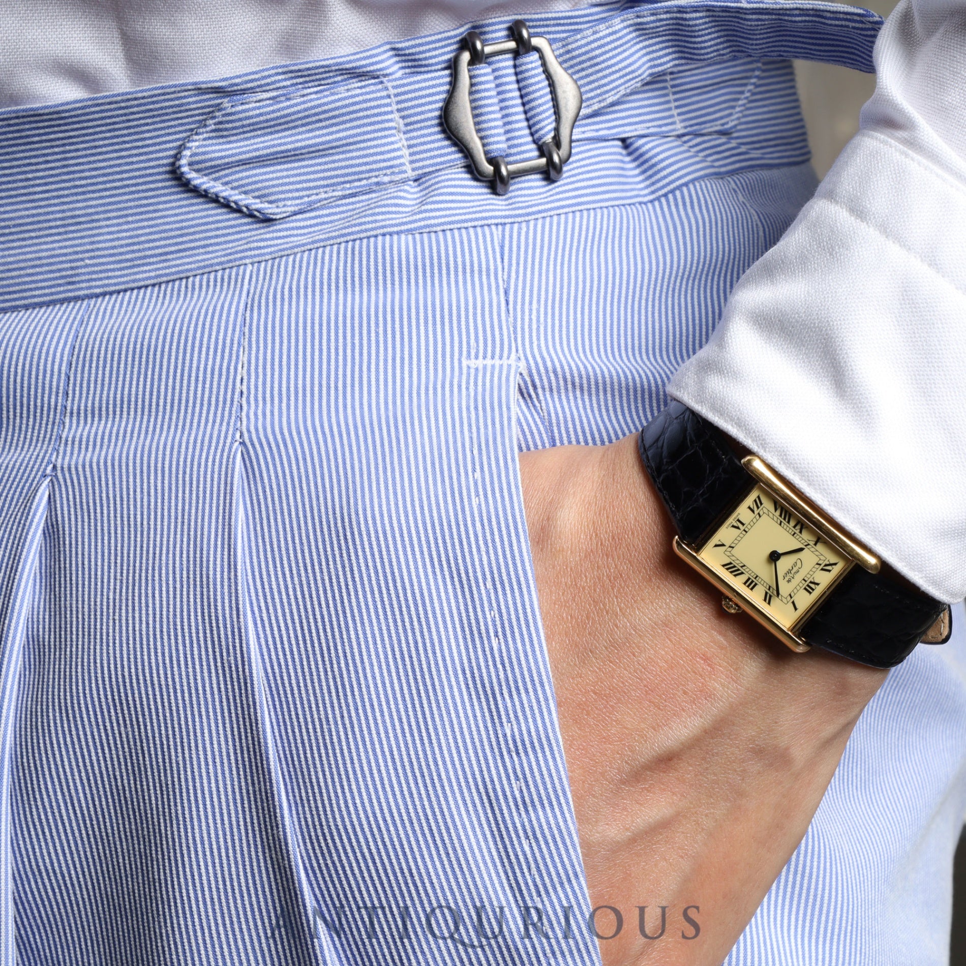 Cartier Must Tank LM W1002753 / 1615 Quartz SV925 Leather Genuine buckle (GP) Ivory Roman dial Warranty (1996) Complete service (full maintenance) completed at Cartier boutique