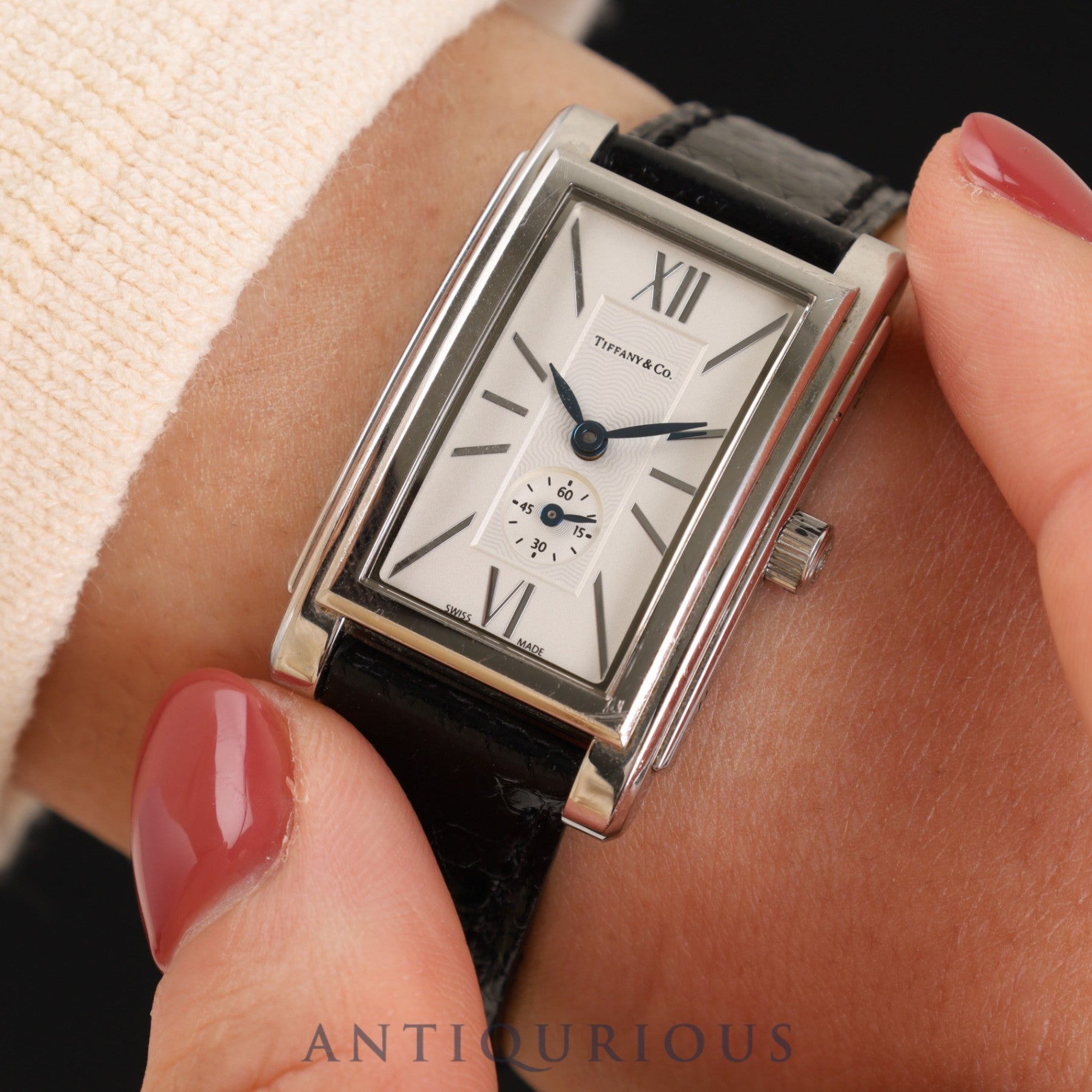 ティファニー グランドスモールセコンド Z0035.13.10A21A40A クォーツ Cal.989.153 SS 革 純正尾錠(SS)シルバー文字盤 保証書