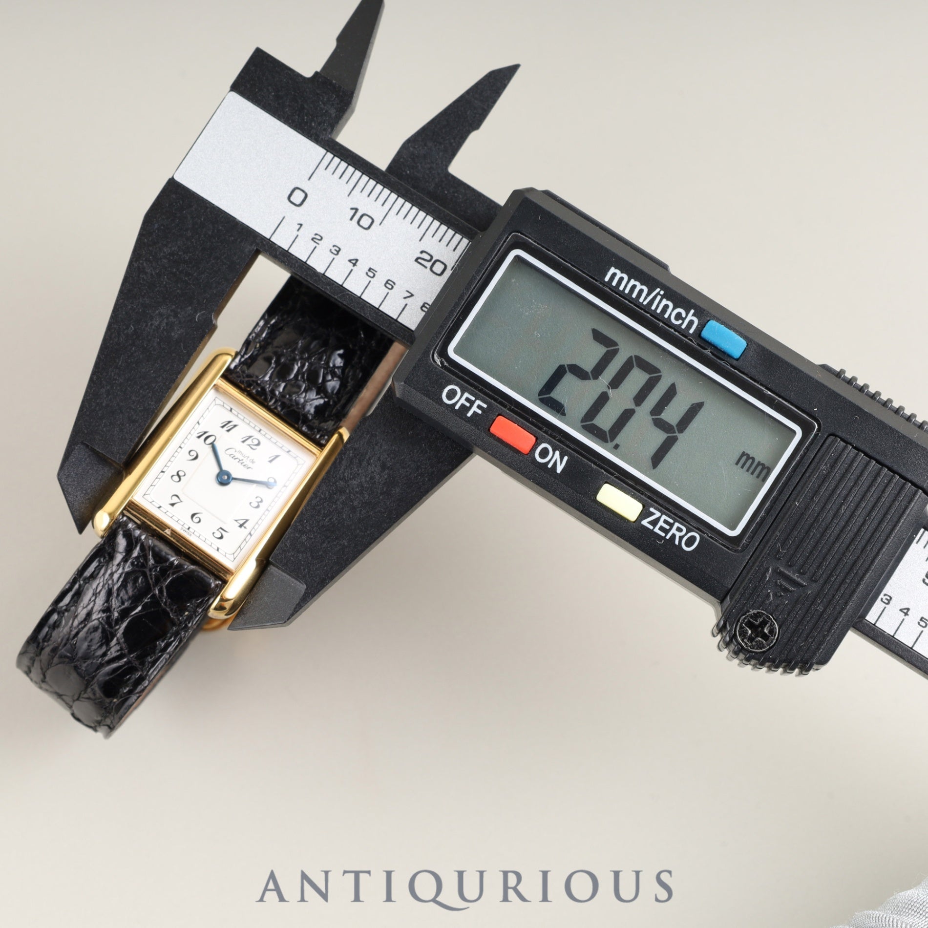 Cartier Must Tank SM 5057001 Quartz Cal. 057 SV925 Genuine Leather Strap Genuine D Buckle (GP) Arabic Dial Box Booklet Overhauled