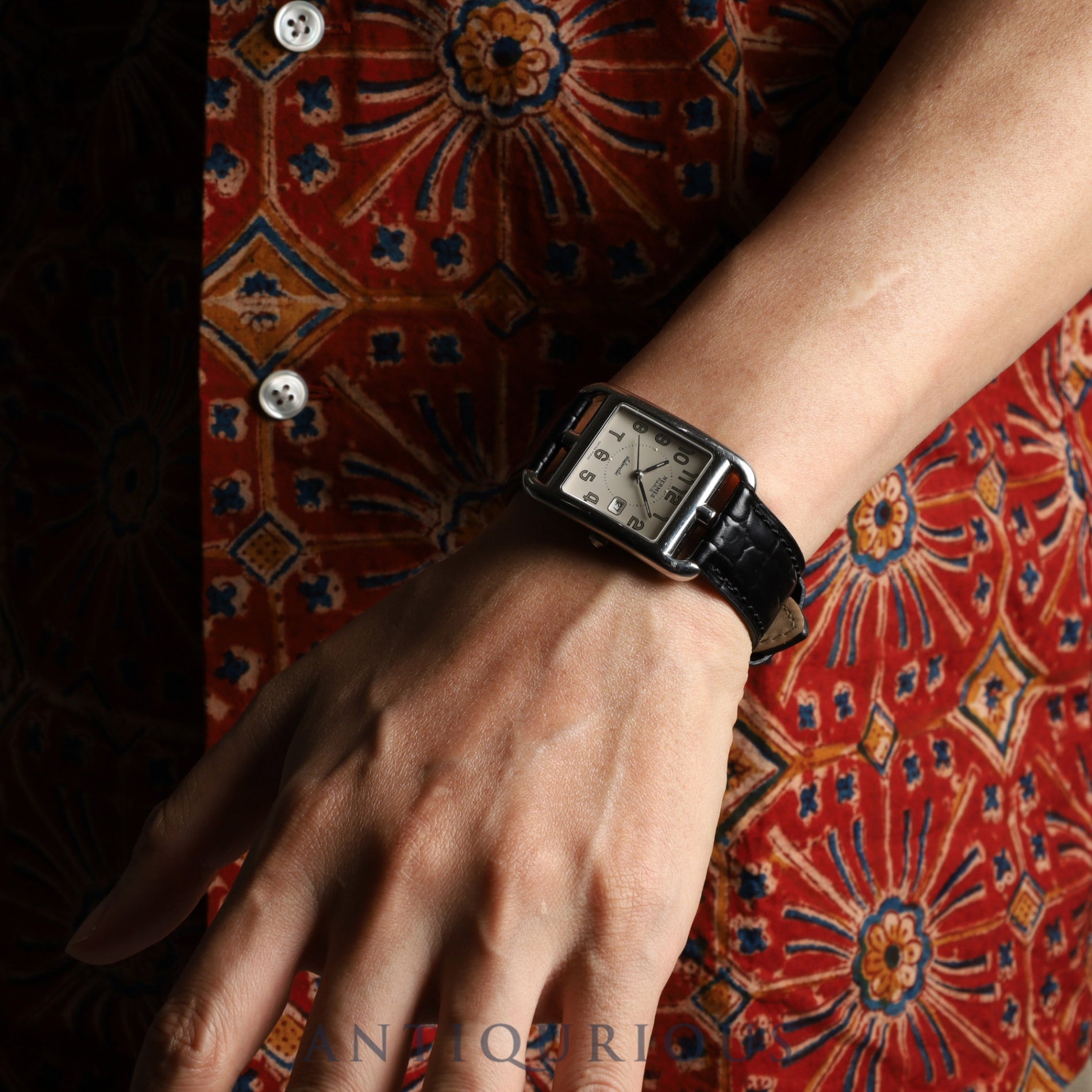 Hermes Cape Cod CC1.710 Automatic SS Leather Genuine Buckle (SS) Silver Arabic Dial Overhauled