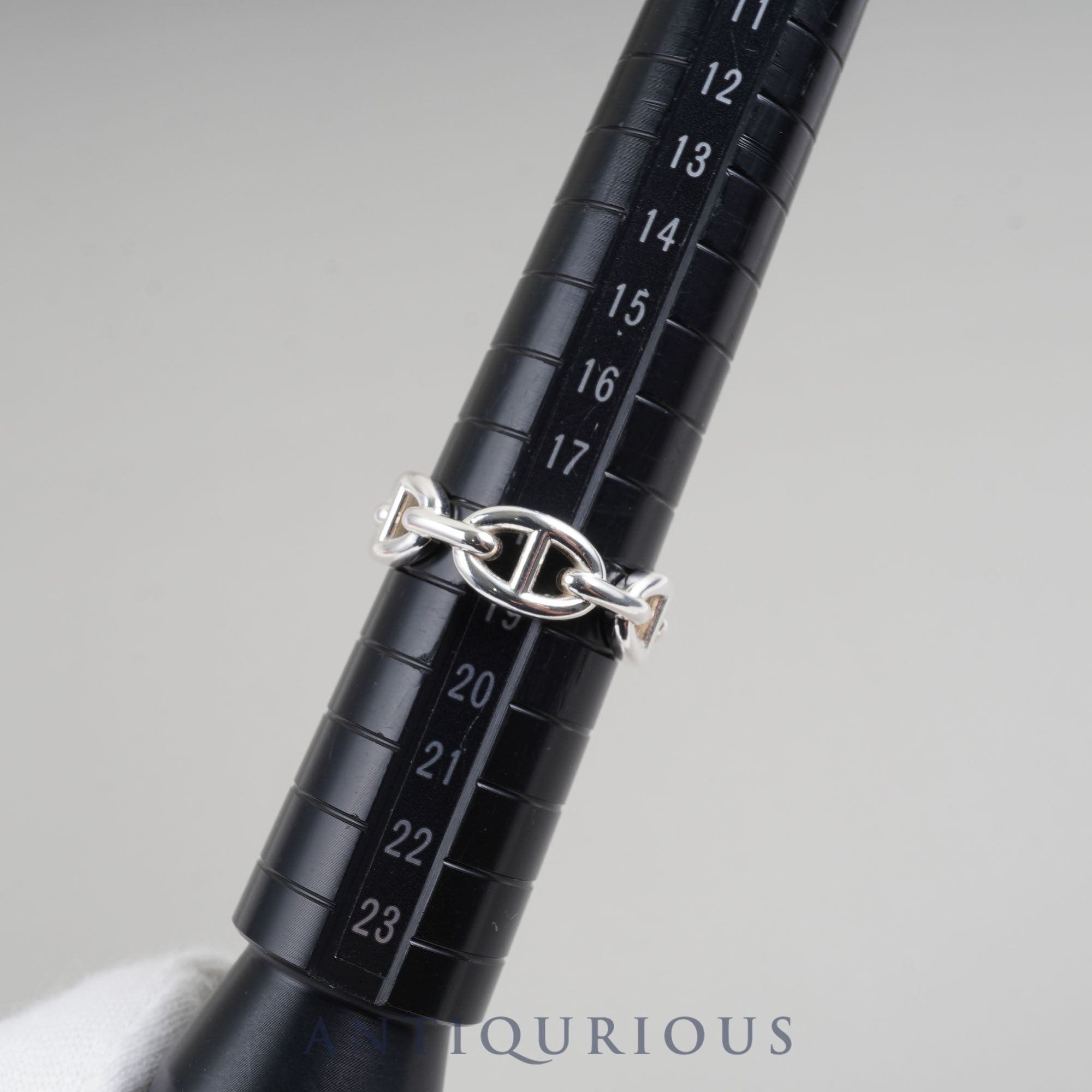 Hermes Ring Chaine d'Ancre Ancienne #59 Size 18.5 SV925 Box Warranty Card