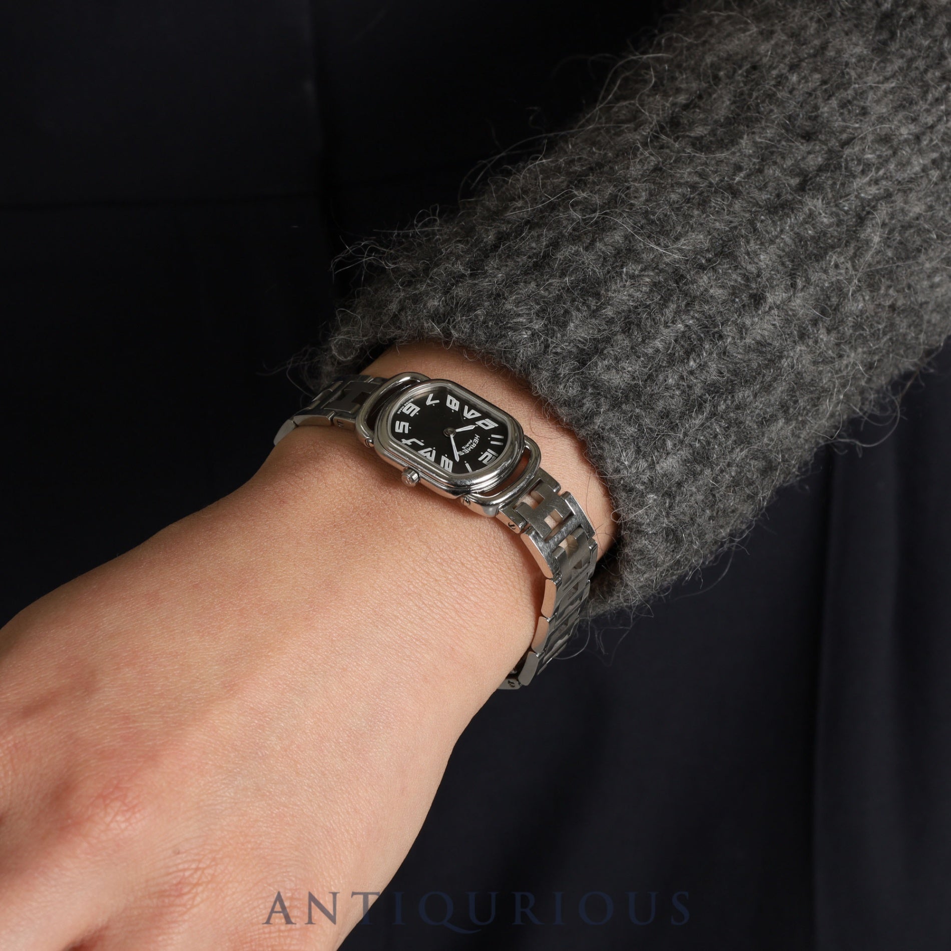 Hermes Rally RA1.210 Quartz Cal.976.001 SS Grey Dial Warranty (2005) Box Overhauled