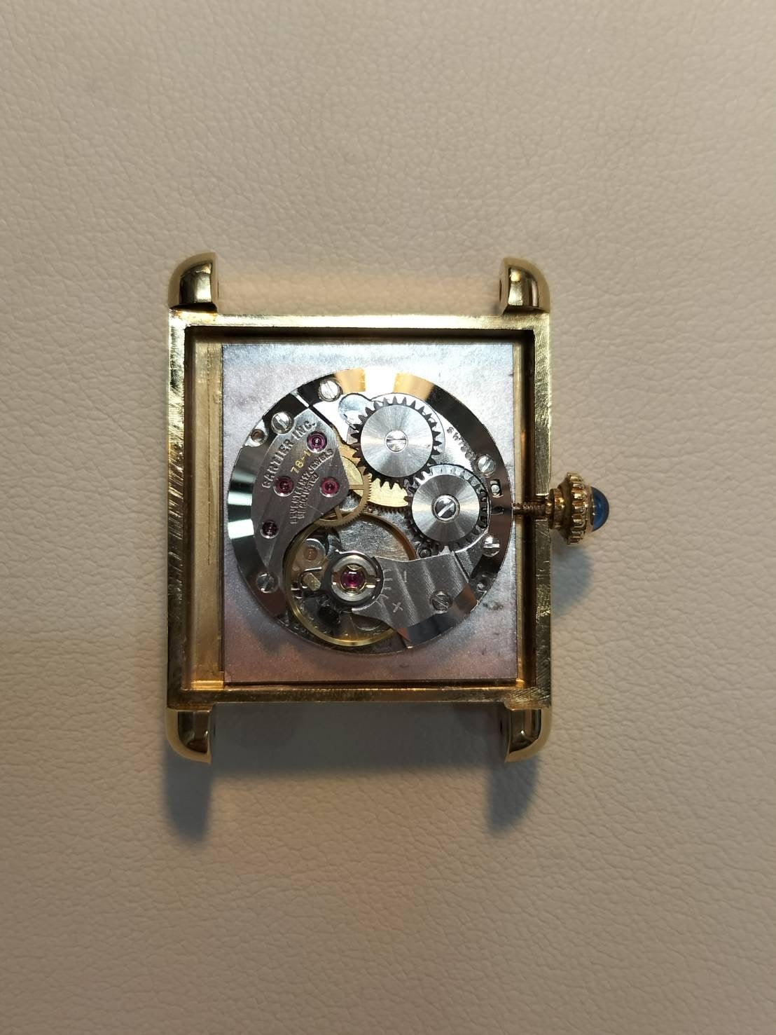 カルティエ マストタンク LM 手巻き Cal.78-1 SV925 革 純正尾錠(GP) ガーネットダイアル ボルドー文字盤 オーバーホール済み