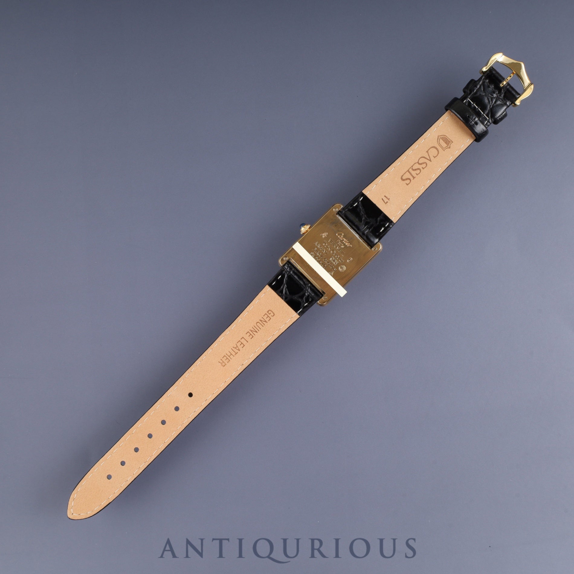 カルティエ マストタンク LM 590005 クォーツ SV925 革 純正尾錠(GP)アラビア文字盤 カルティエブティックにてコンプリートサービス済み