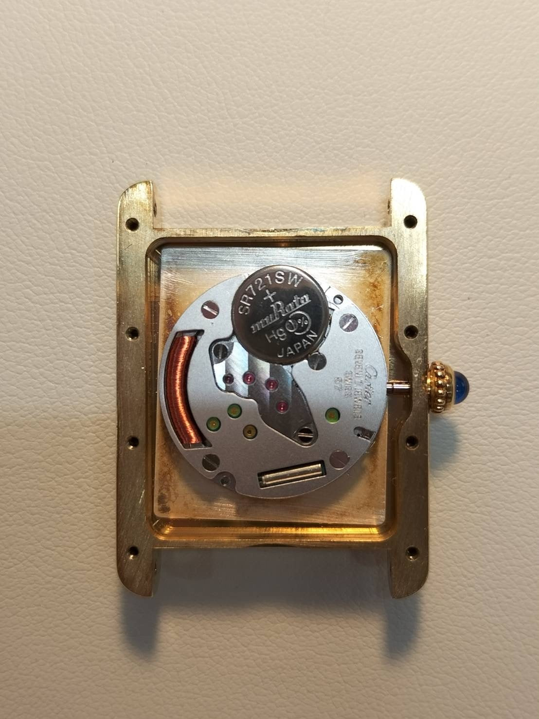 カルティエ マストタンク GM(XL) 2413 クォーツ Cal.87 SV925 革 純正ピンバックル(GP) テレフォンアラビア文字盤 (SWISS MADE表記) 箱 オーバーホール済み