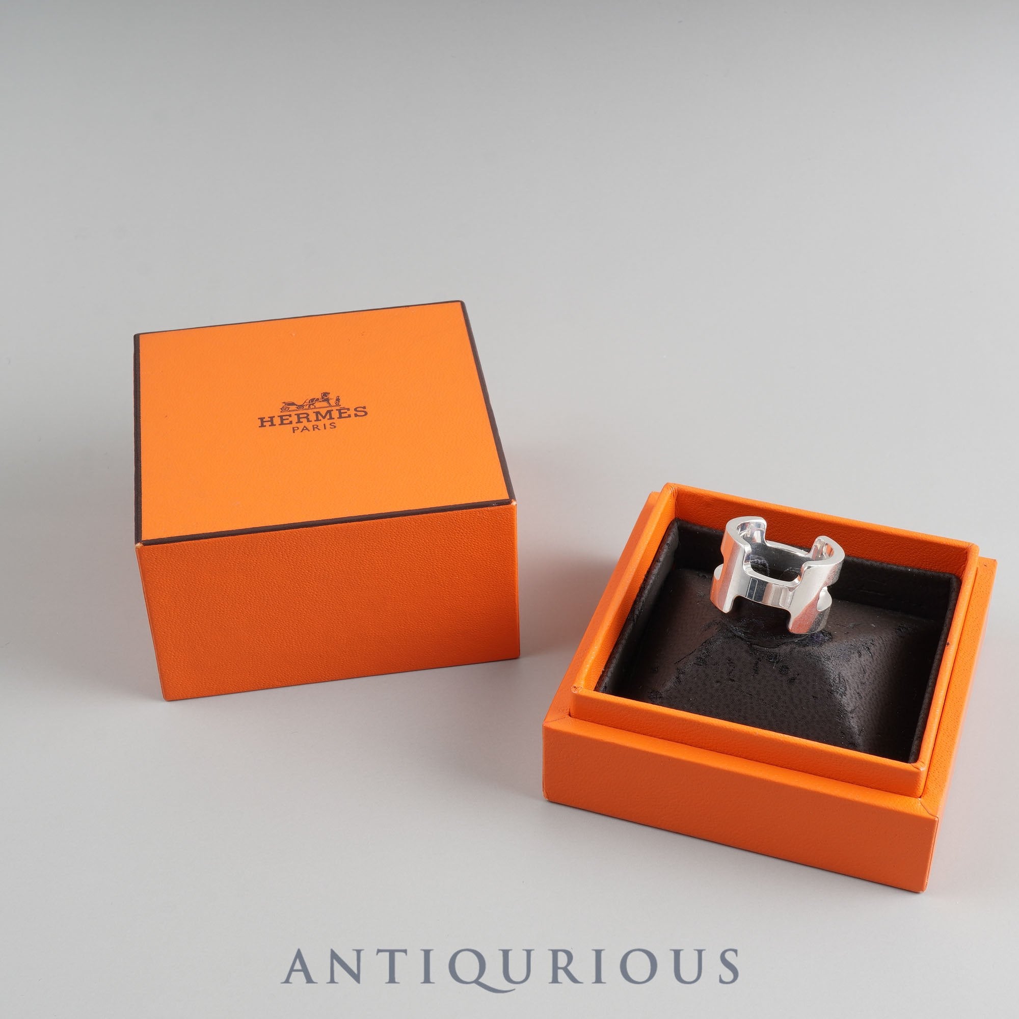 Hermes Ring H Logo SV925 #50 Box