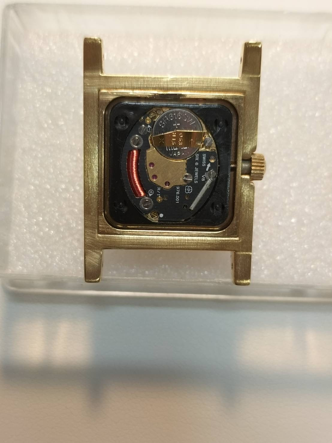 エルメス メドール11.01 クォーツ Cal.976.001 GP 純正革ベルト(◯V刻印:1992年) 純正尾錠(GP) ホワイト文字盤 ケース オーバーホール済み