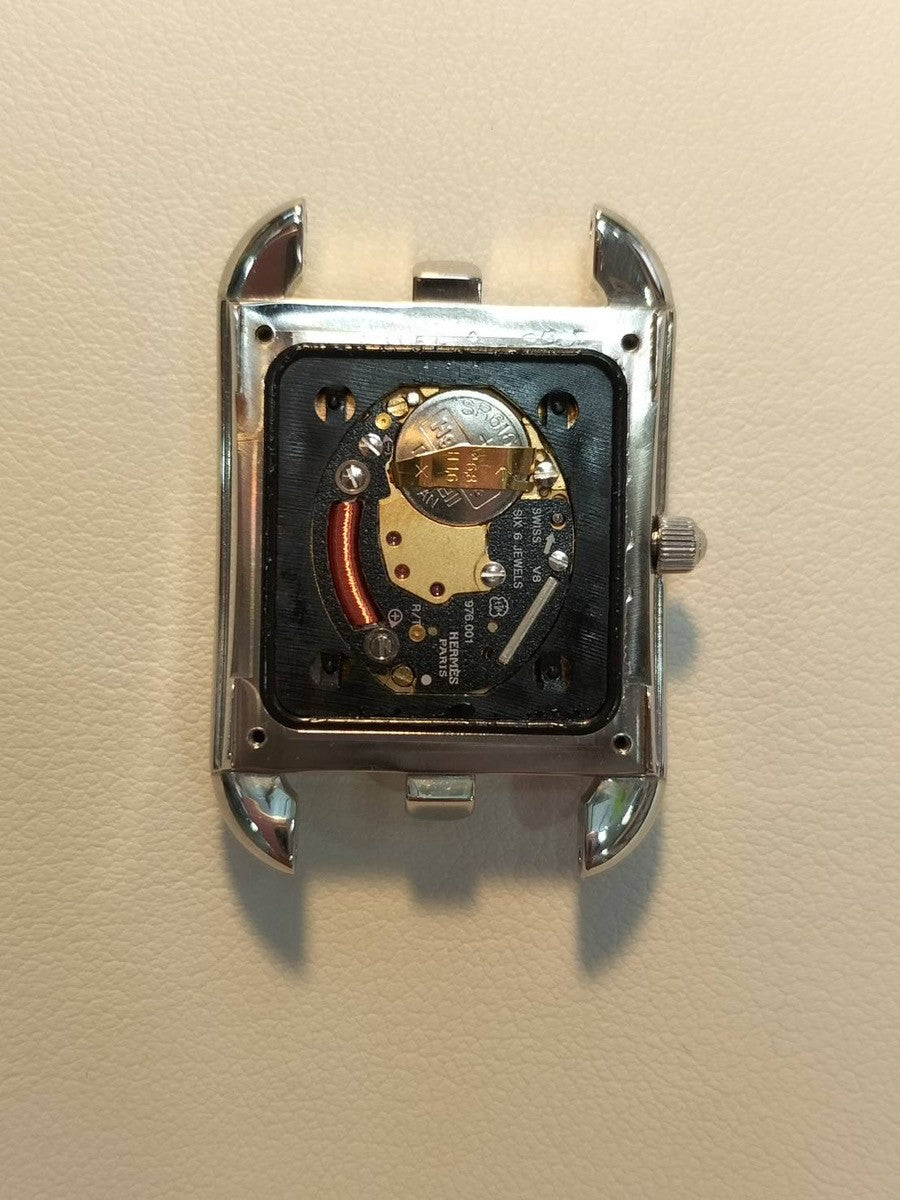 エルメス ケープコッド CC1.210 クォーツ Cal.976.001 SS 革 純正尾錠(SS) ホワイトアラビア文字盤 純正革ベルト(使用感あり、刻印判別不可)オーバーホール済み