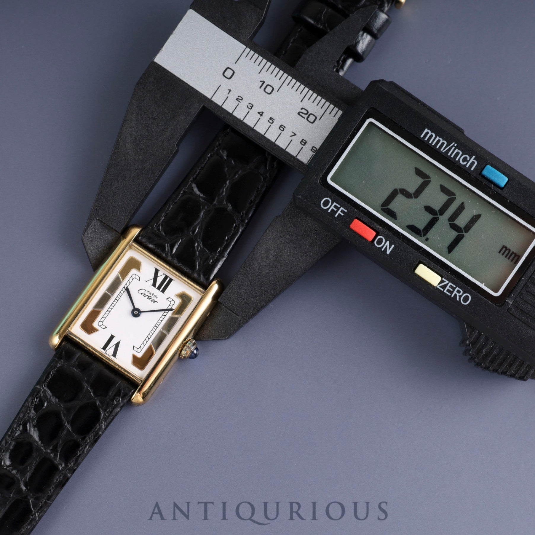 カルティエ マストタンク LM 590005 クォーツ Cal.90 SV925 革 純正尾錠(GP) サイドトリニティ文字盤 オーバーホール済み