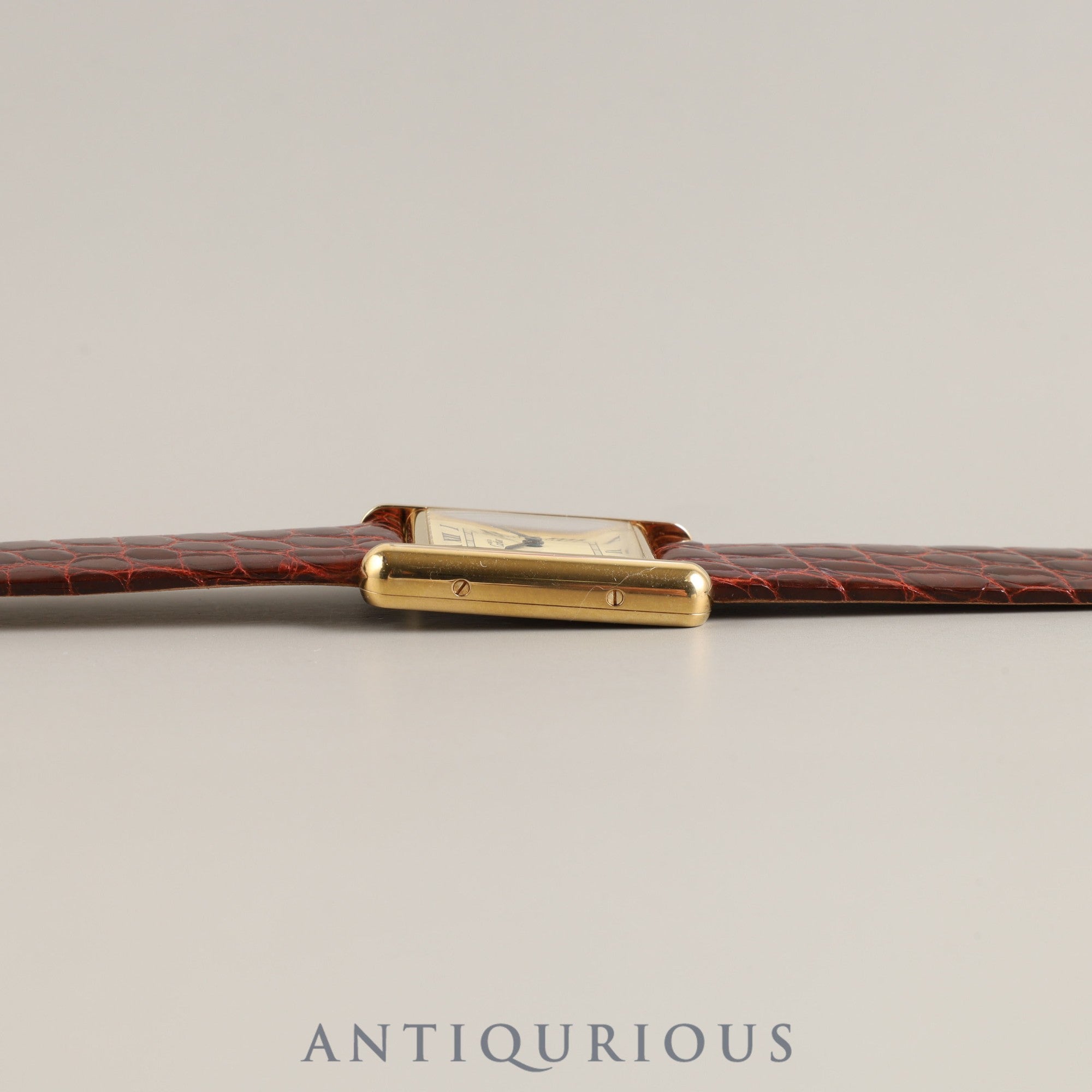 Cartier Must Tank SM 1613 Quartz Cal.057 SV925 Leather Genuine Buckle (GP) Ivory Dial Box Warranty (1996) Overhauled