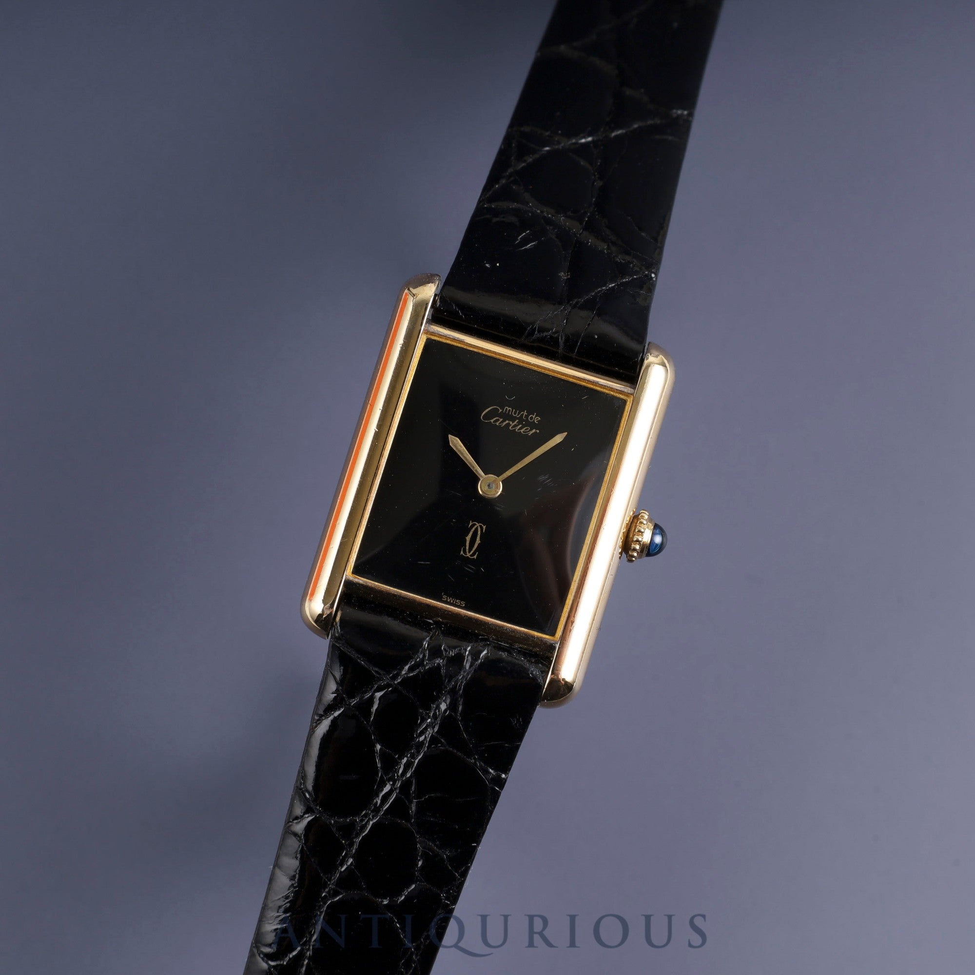 カルティエ マストタンク LM 手巻き Cal.78-1 SV925 革 純正尾錠（GP  