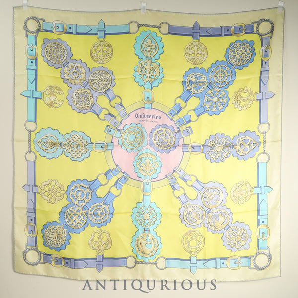 エルメス スカーフ カレ90 銅細工 SILK100%