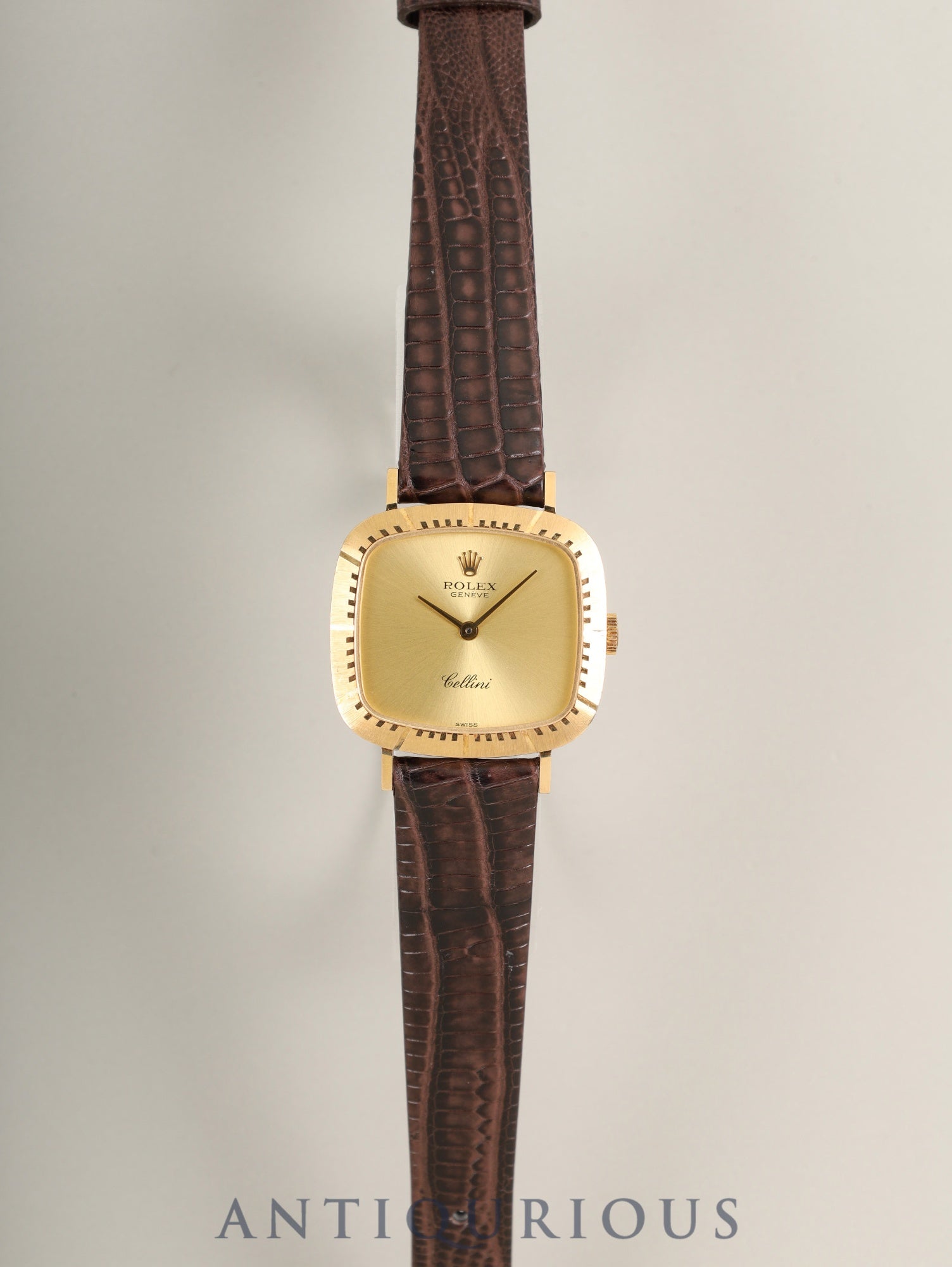 ロレックス チェリーニ 4082 手巻き Cal.1601 革 750YG 純正ピンバックル(GP)シャンパン文字盤 E番台(1990年~1991年)オーバーホール済み