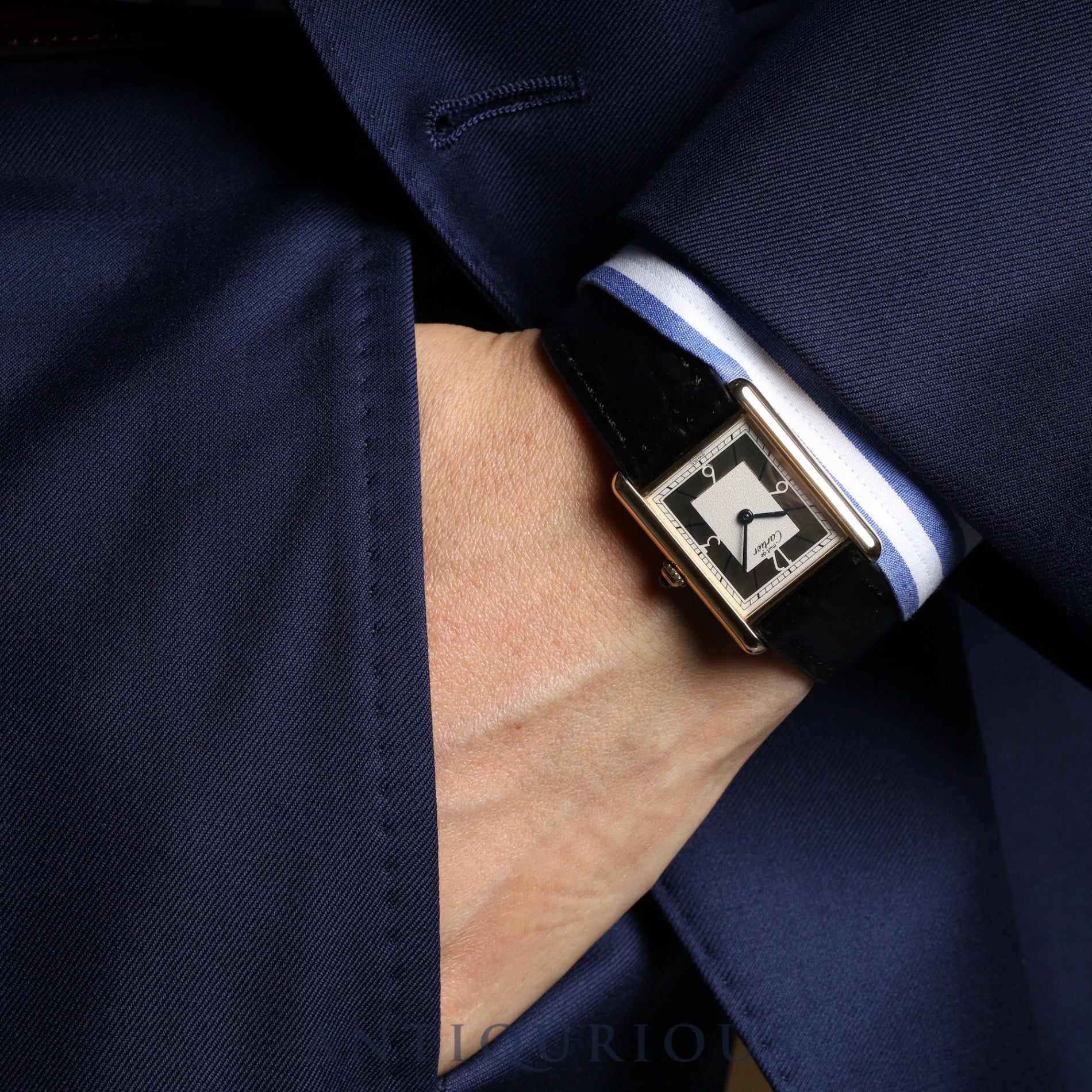 Cartier Must Tank LM QZ 500 pieces limited edition 1615 SV925 leather Arabic dial with box