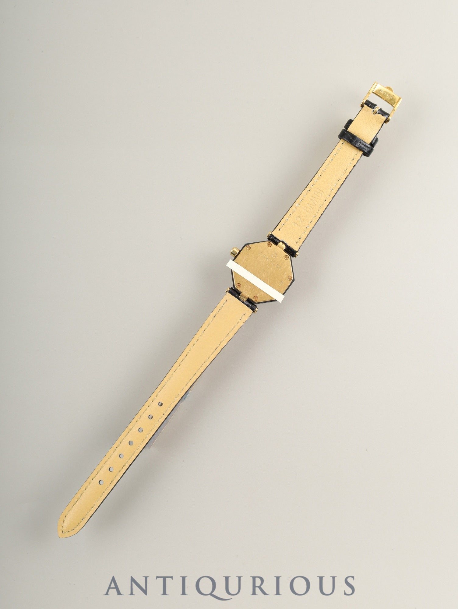 Century Empire Time Gem Quartz Caliber ETA280.002 750YG Diamond Leather Strap with Genuine Pin Buckle (GP) Green Dial Overhauled