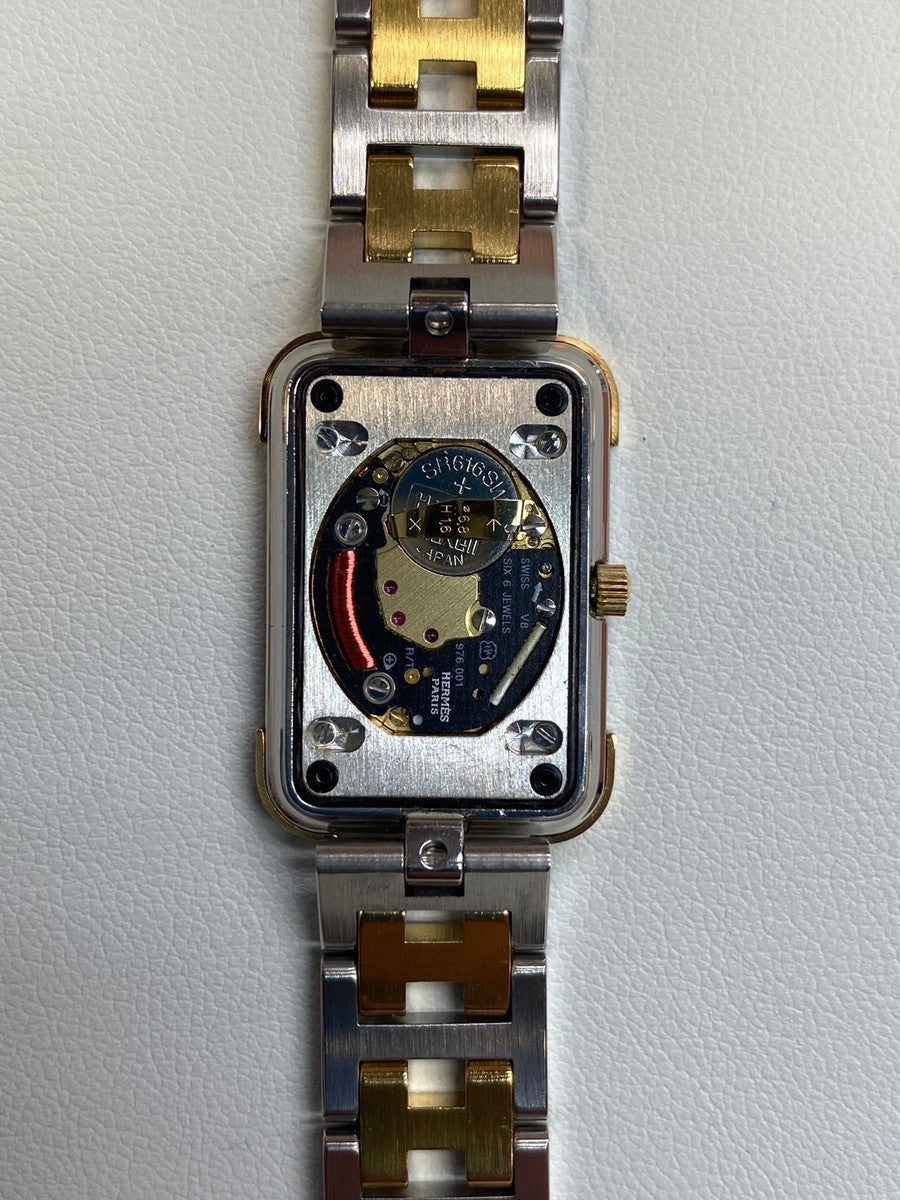 エルメス クロアジュール CR1.240 クォーツ Cal.976.001 SS / GP ゴールド文字盤 箱 保証書(記載無し)オーバーホール済み