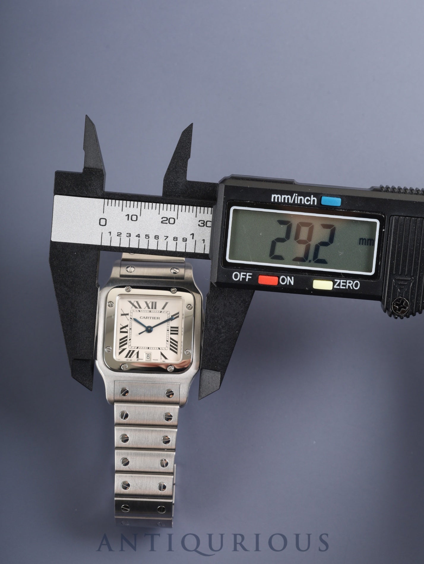 カルティエ サントス ガルベ LM W20060D6 / 1564 クォーツ Cal.687 SS SS ホワイトローマン文字盤(SWISS MADE表記) 箱 冊子 保証書(2003年)カルティエ修理証明書(2009年)オーバーホール済み