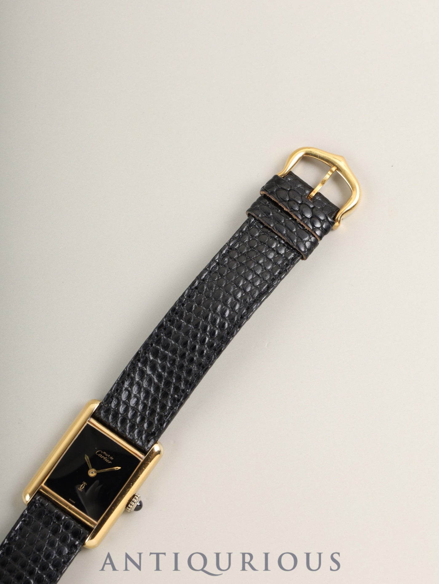 Cartier Must Tank SM Manual winding Cal.78-1 SV925 Genuine leather strap Genuine pin buckle (GP) Onyx dial (SWISS notation) Box Overhauled