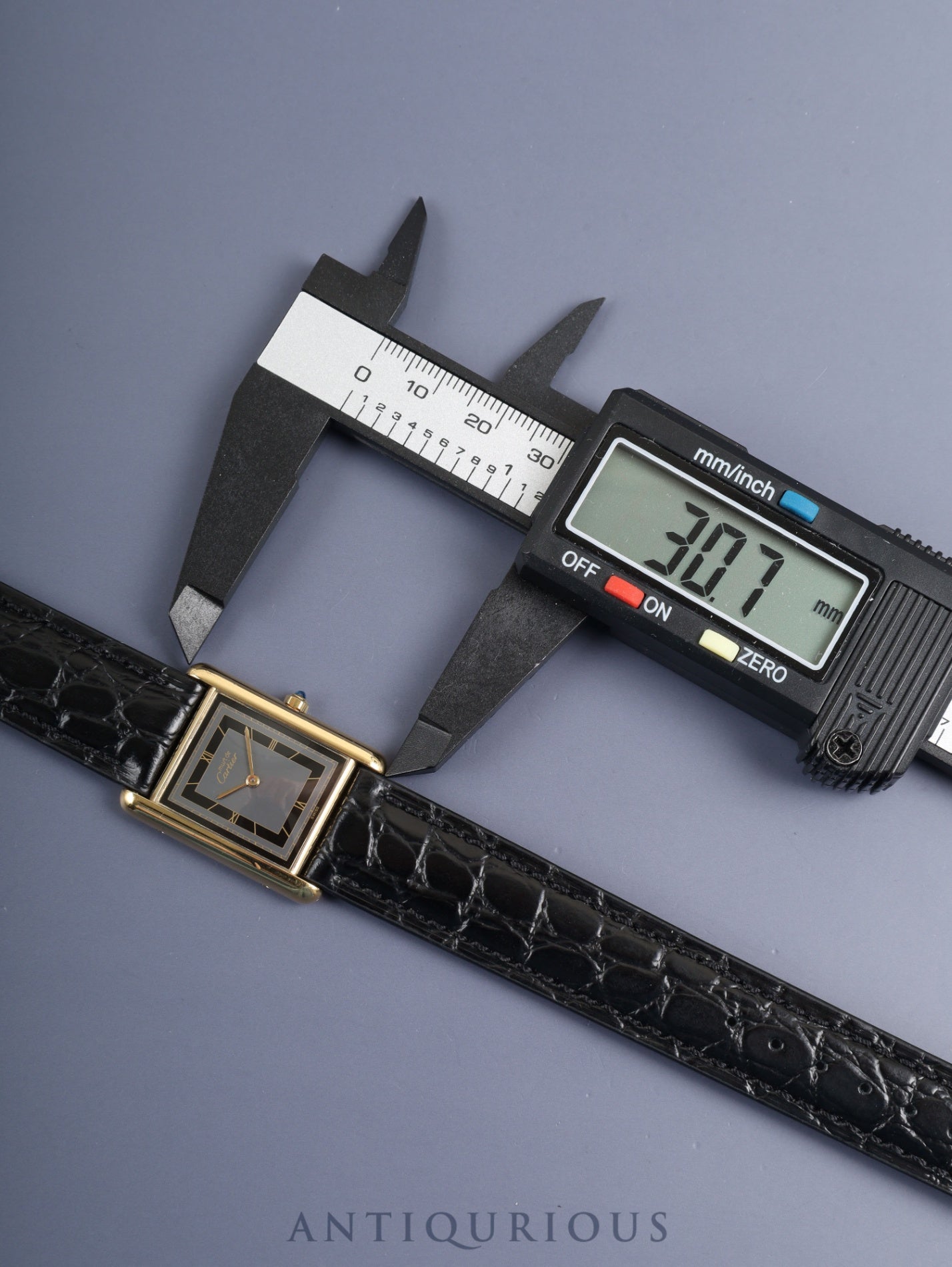 Cartier Must Tank LM 6 81006 Quartz Cal.81 SV925 Leather Original Pin Buckle (GP) Gray Dial with "Exploding" Roman Numerals (SWISS notation) Overhauled