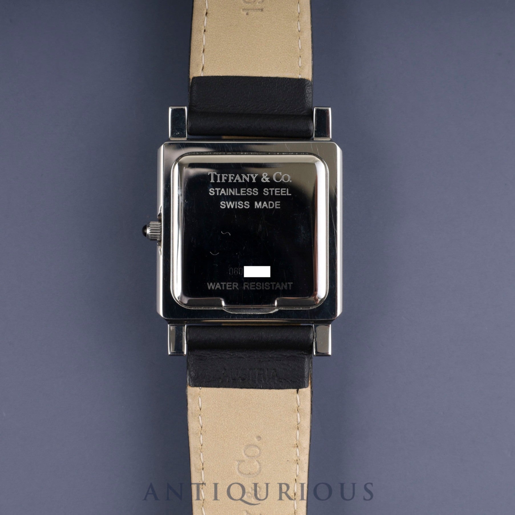 ティファニー クラシックスクエア 525.1030 クォーツ Cal.901.001 SS 純正革ベルト 純正尾錠(SS) ホワイトアラビア文字盤 オーバーホール済み