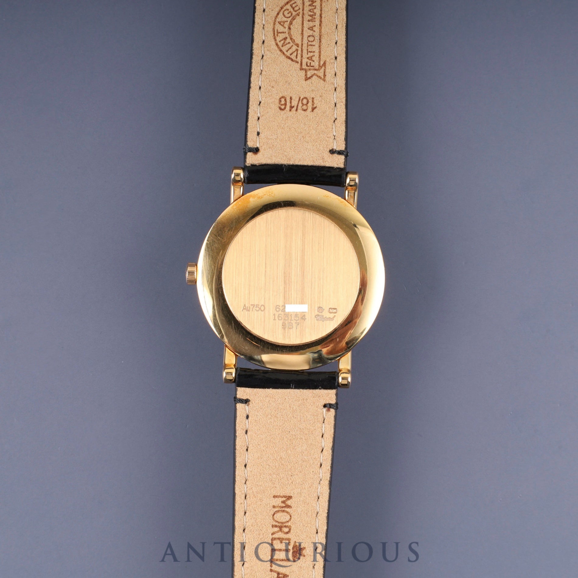 ショパール クラシック 163154/987 手巻き Au750 革 純正尾錠(GP) ホワイト文字盤 箱 冊子 保証書(2012年)オーバーホール済み